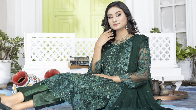 Fantasy Green Wedding Collection Organza Dress
