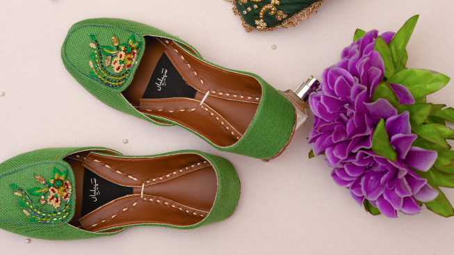 Green Khussa Shoes