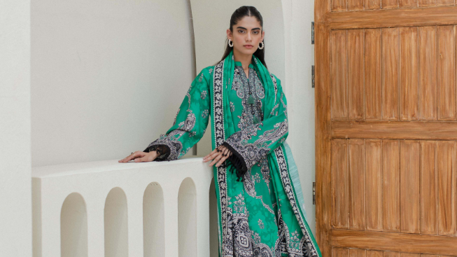 Green Unstitched Khaddar Suit