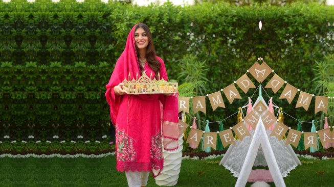 Dark pink chikankari 3 pc suit
