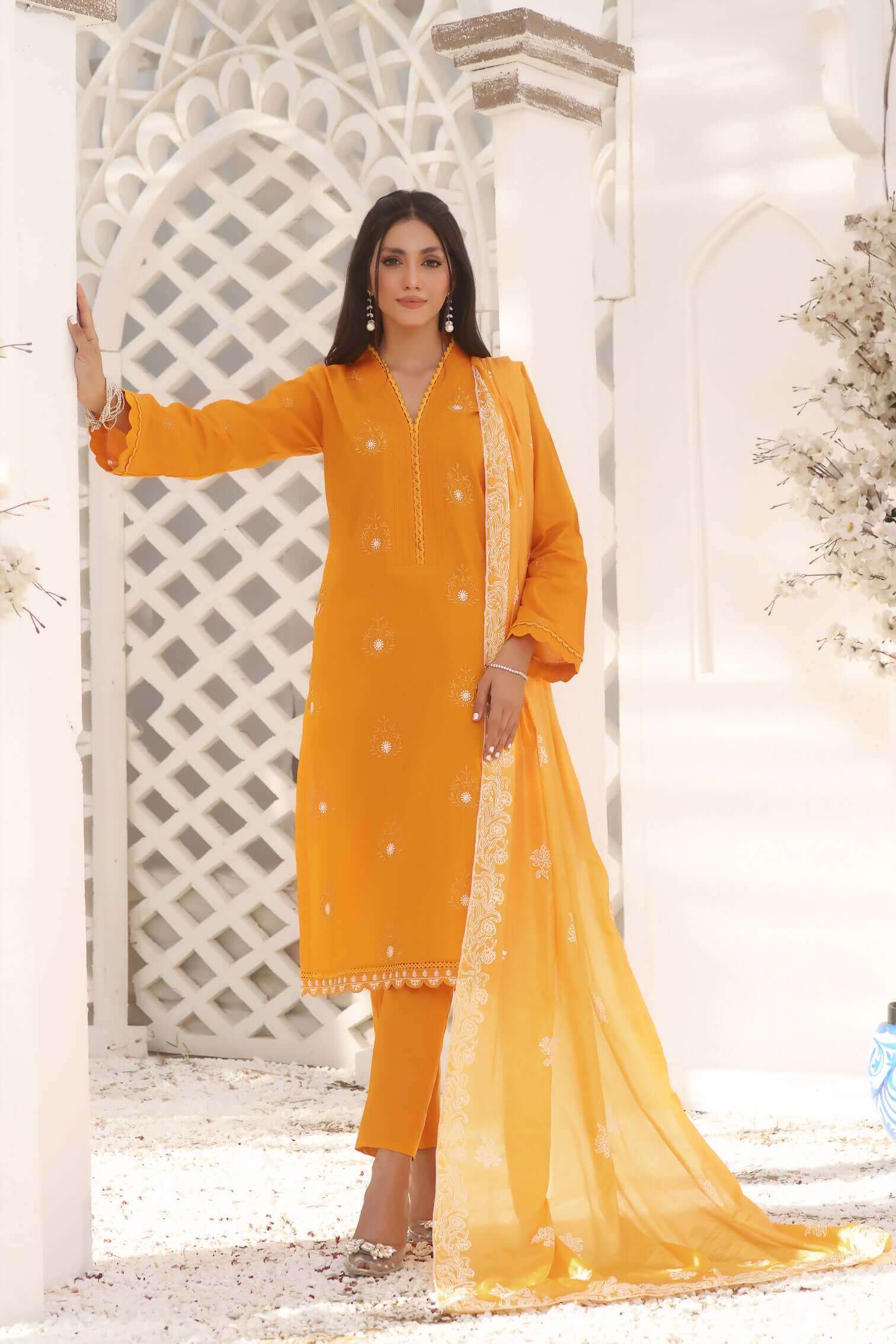 3 Piece Stitched - Mari Gold
