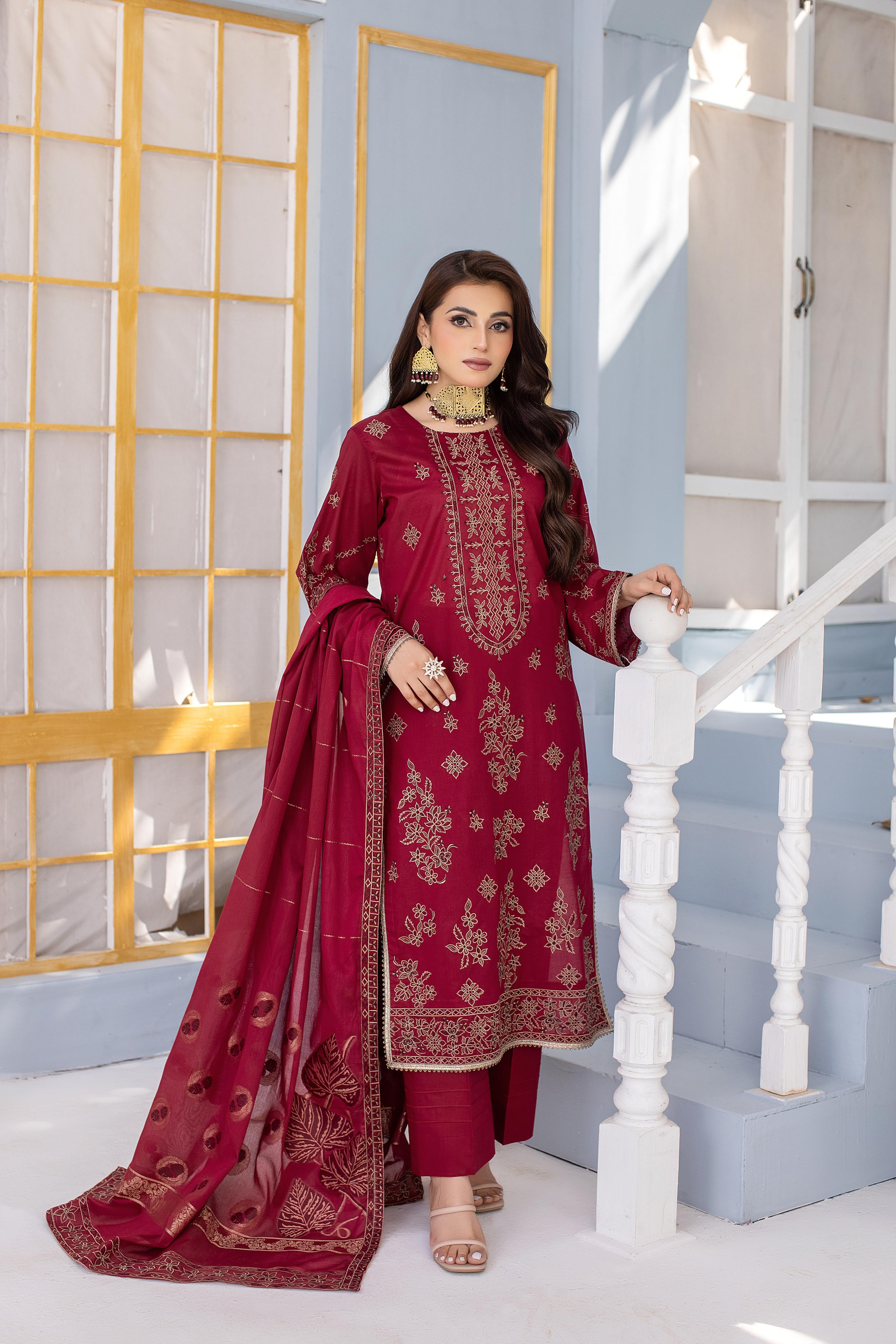 Dastak DK-48 : Embroidered Lawn 3pc