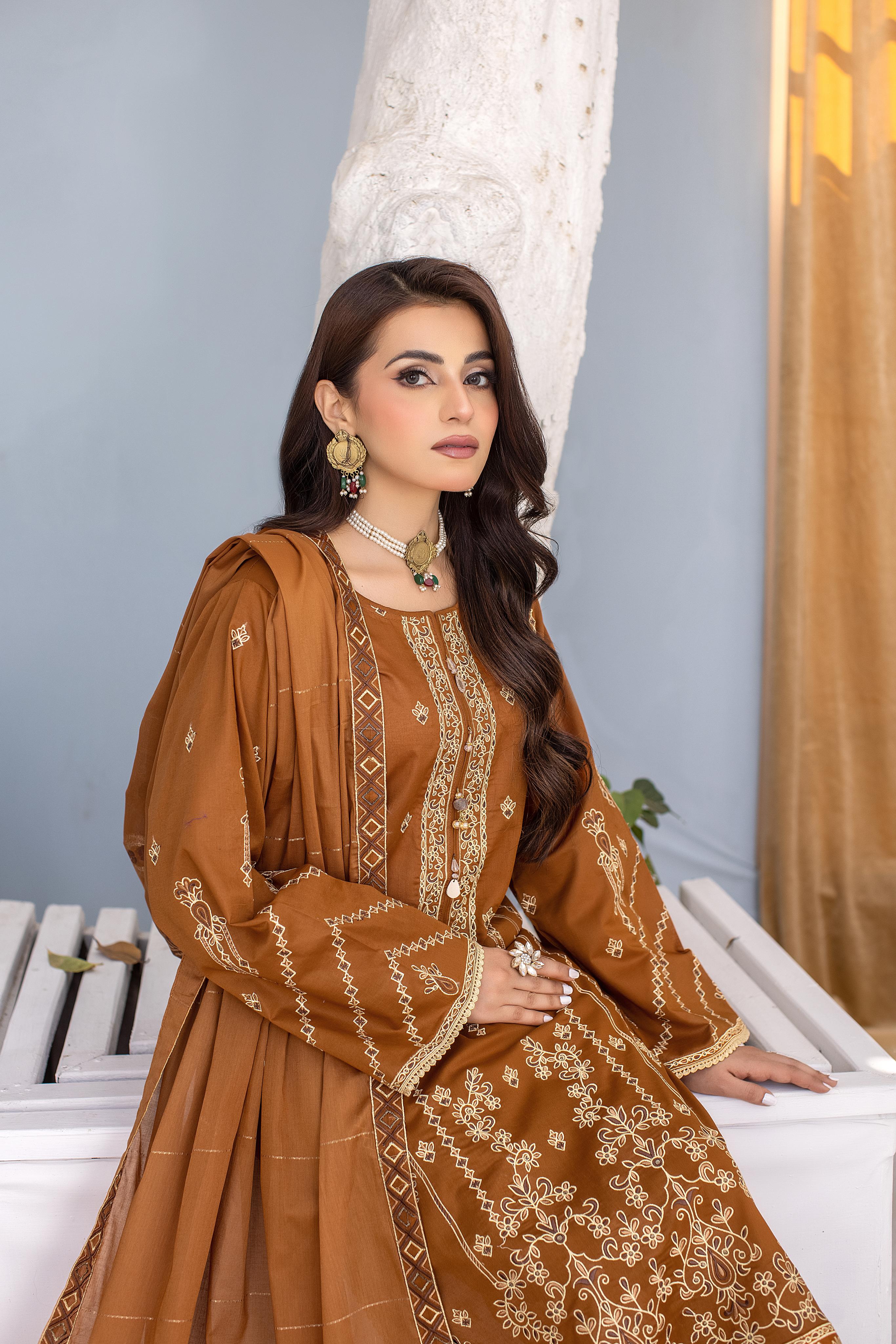 Dastak DK-49 : Embroidered Lawn 3pc