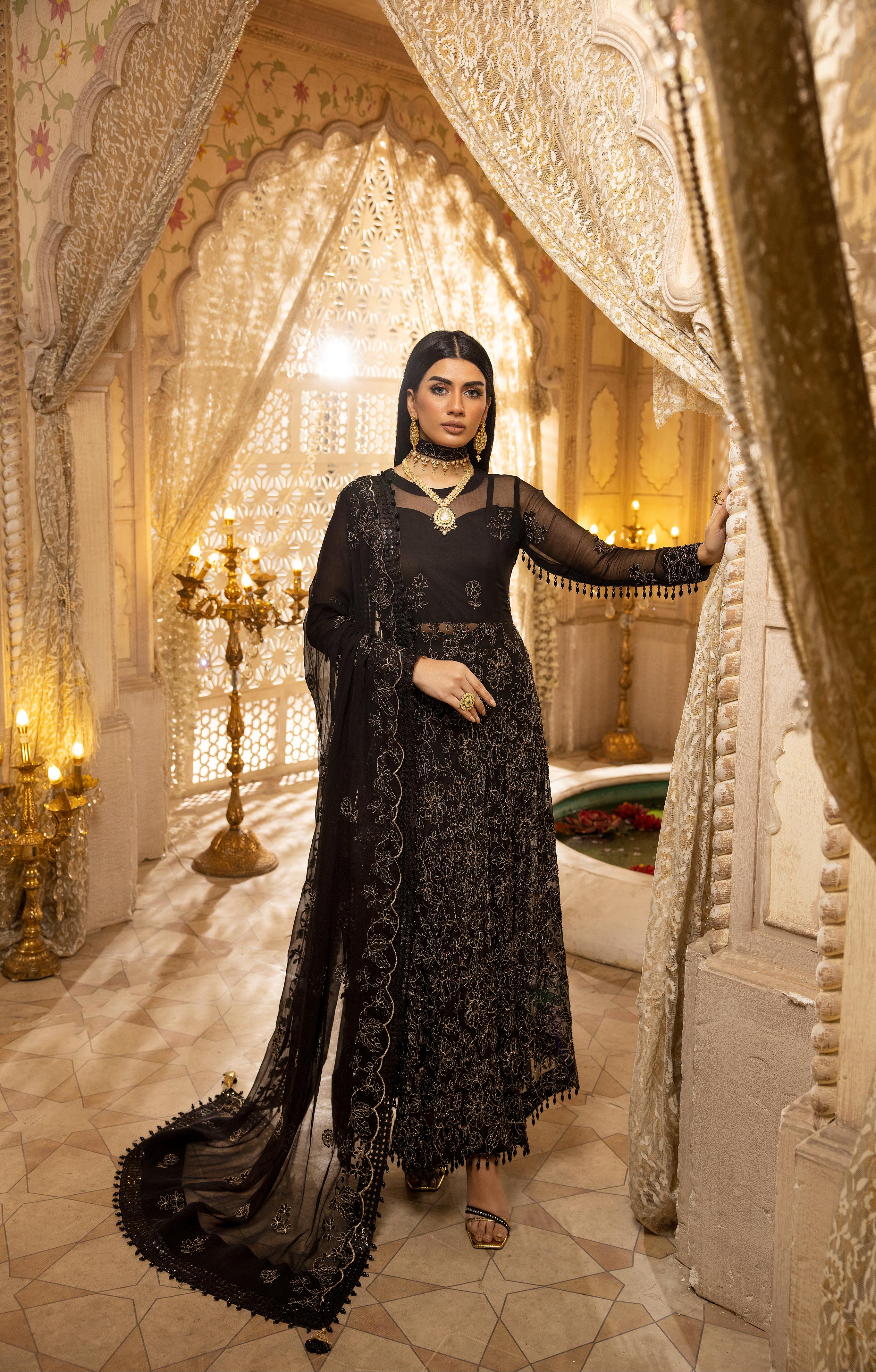 Naqsh N-14 : Unstitched Luxury Chiffon 3PC