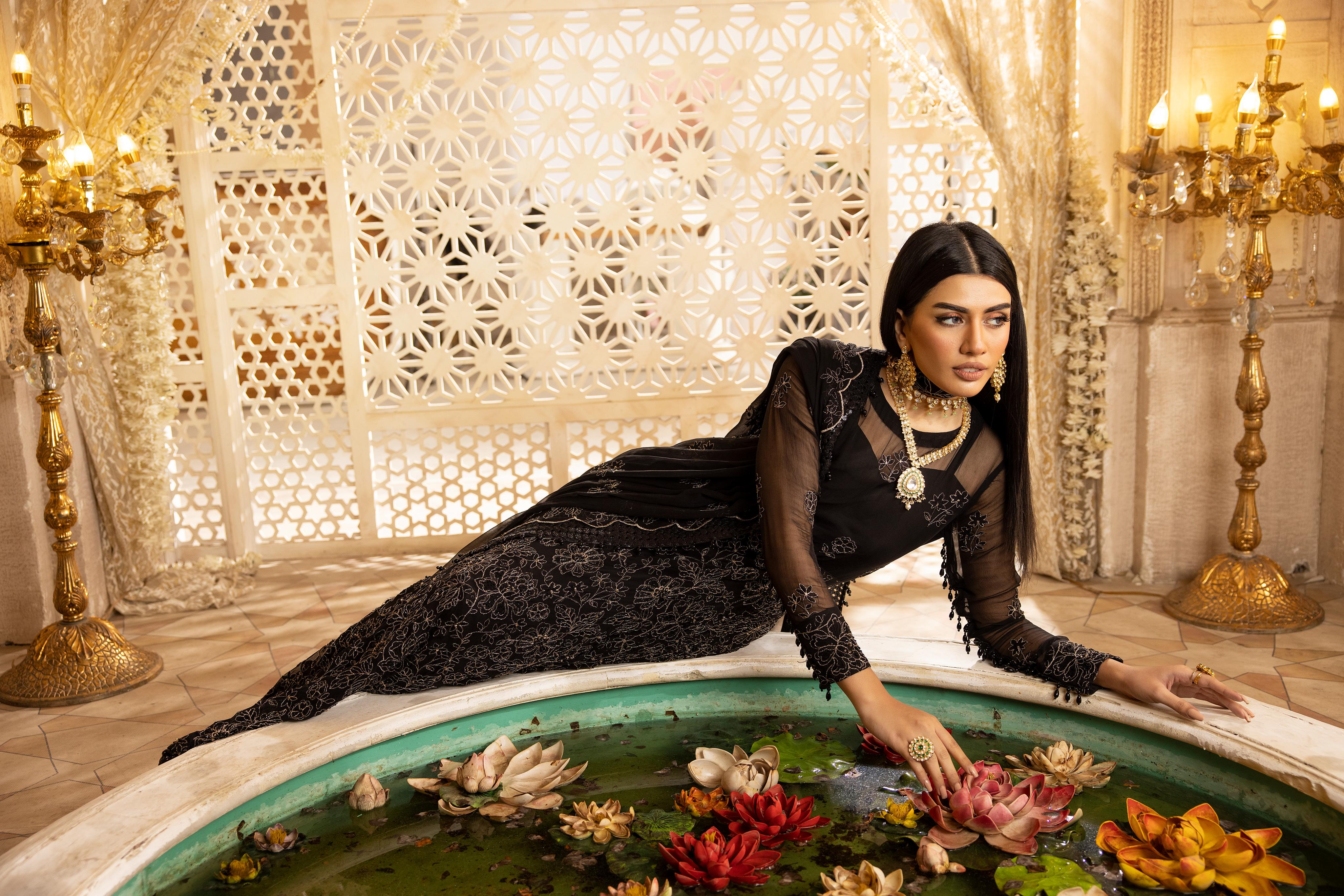 Naqsh N-14 : Unstitched Luxury Chiffon 3PC