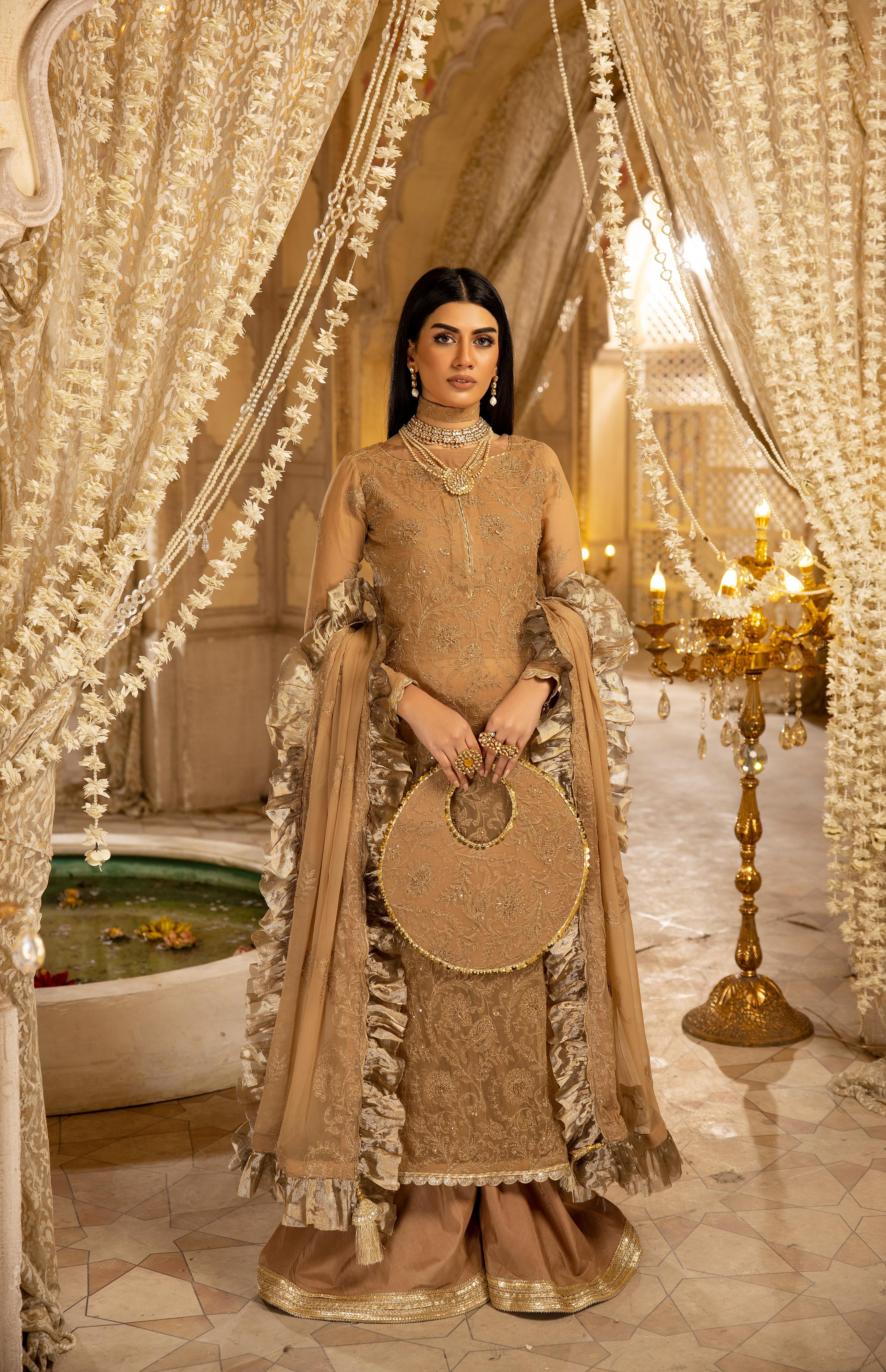 Naqsh N-16 : Unstitched Luxury Chiffon 3PC