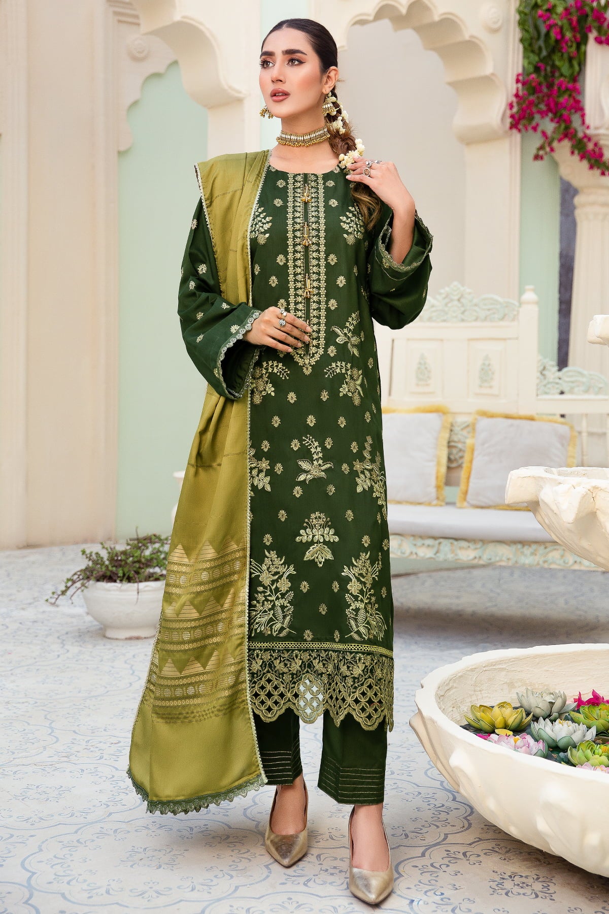 Imroz I-11 : Unstitched Embroidered Viscose 3PC