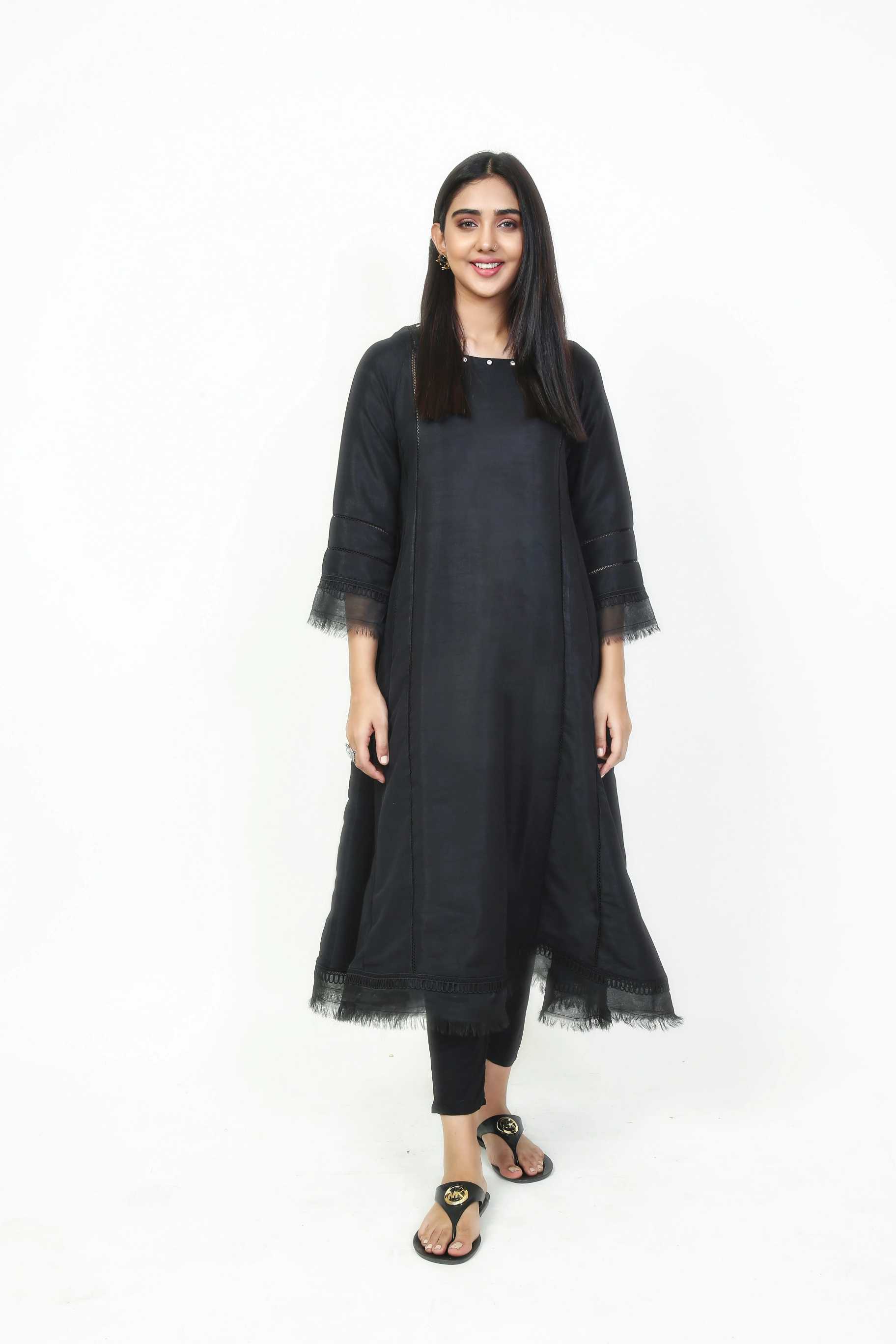 Pret Wear 3 Piece Solid Black Raw Silk Suit