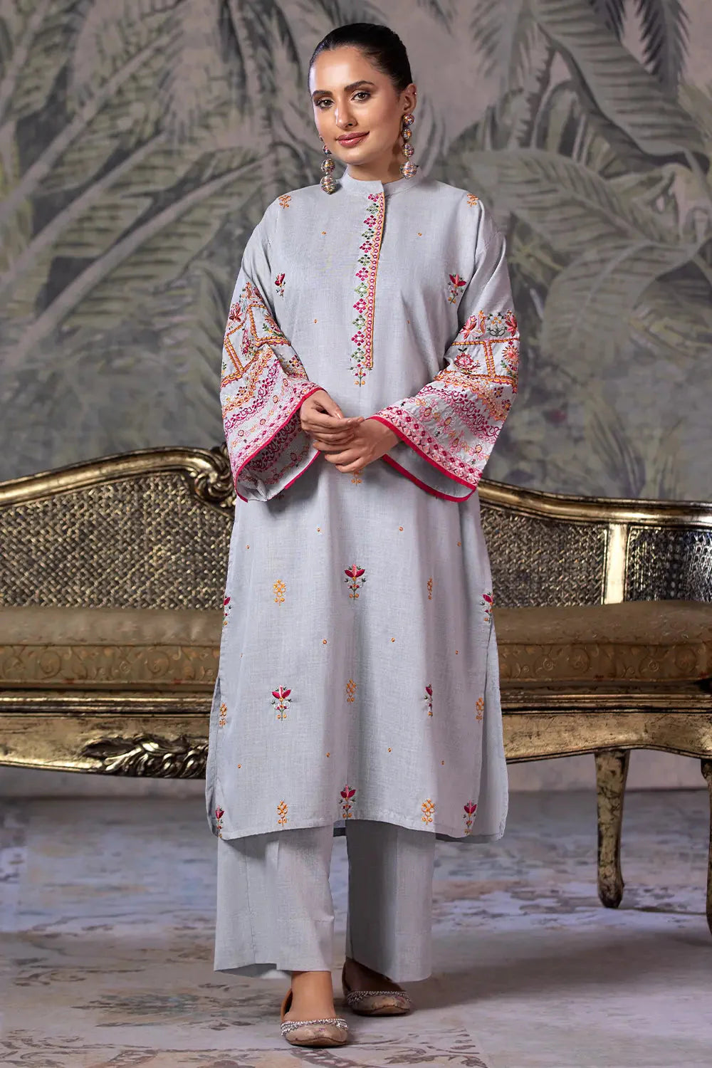 2PC Embroidered Stitched Cambric Suit KST-24016 Embroidered KHAS STORES