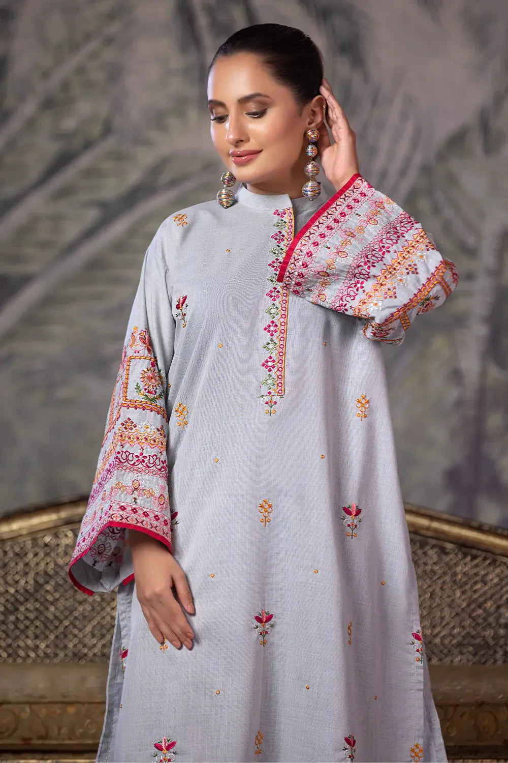 2PC Embroidered Stitched Cambric Suit KST-24016 Embroidered KHAS STORES