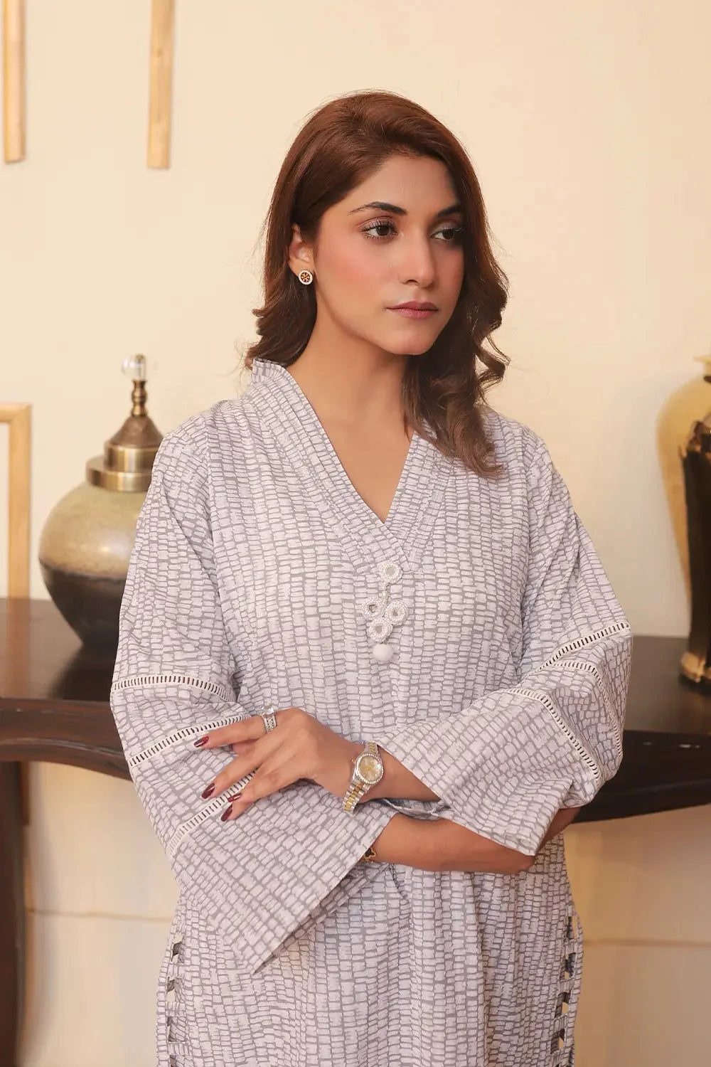 2PC Printed Stitched Cambric Suit KST-24008 Printed KHAS STORES