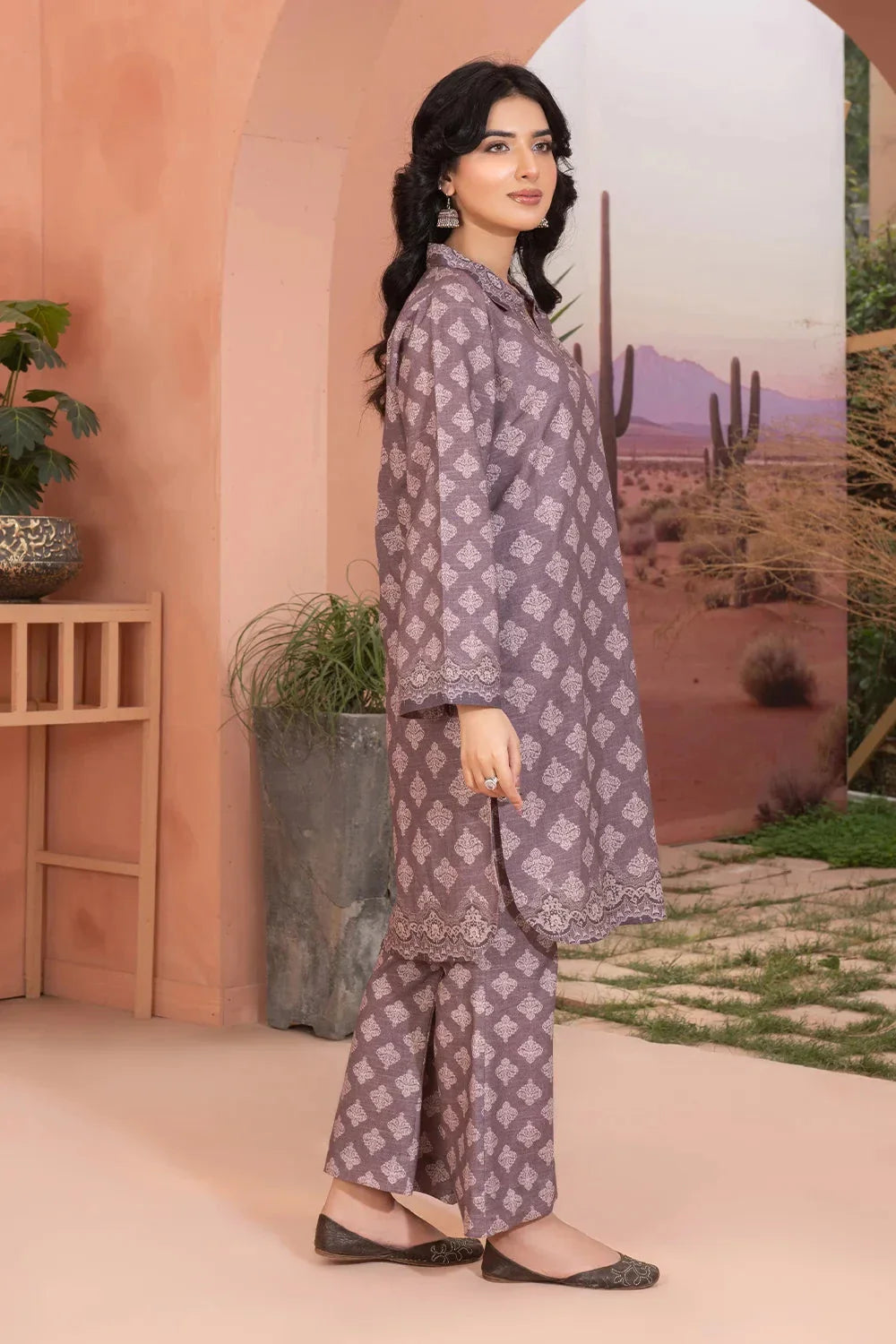 2PC Printed Unstitched Khaddar Shirt & Trouser KKH-3665 Printed KHAS STORES