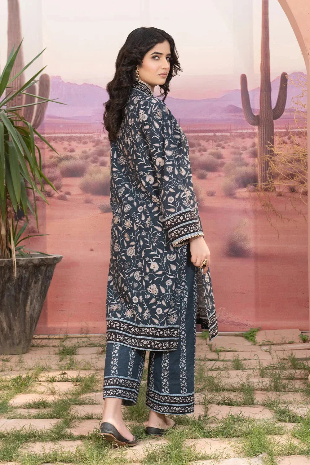 2PC Printed Unstitched Khaddar Shirt & Trouser KKH-3668 Printed KHAS STORES