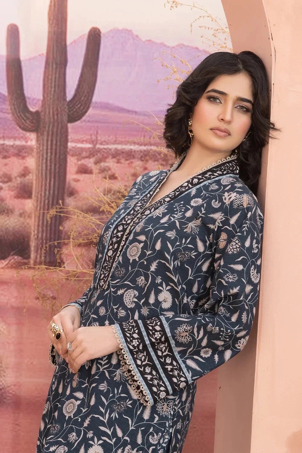 2PC Printed Unstitched Khaddar Shirt & Trouser KKH-3668 Printed KHAS STORES