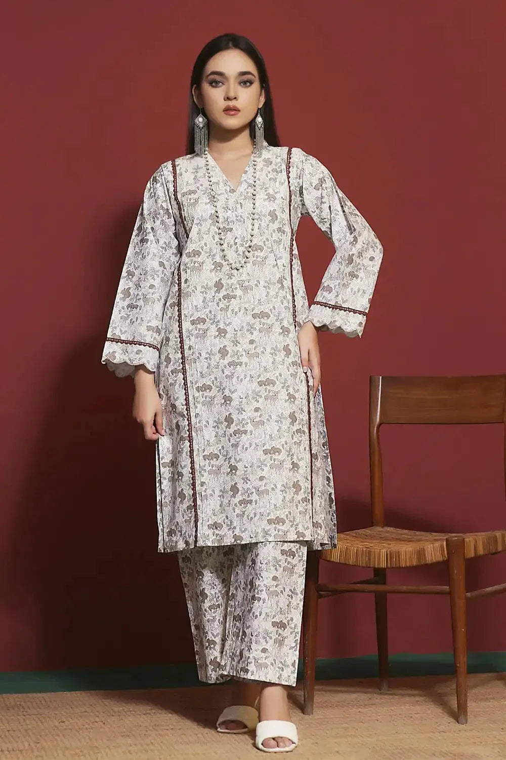 2PC Stitched Cambric Shirt & Trouser RKT-073 KHAS STORES