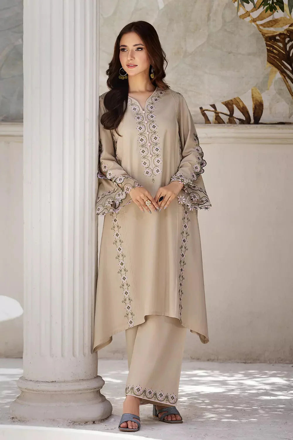2PC Stitched Embroidered Lawn Shirt and Trouser KSTE-2681 Embroidered KHAS STORES