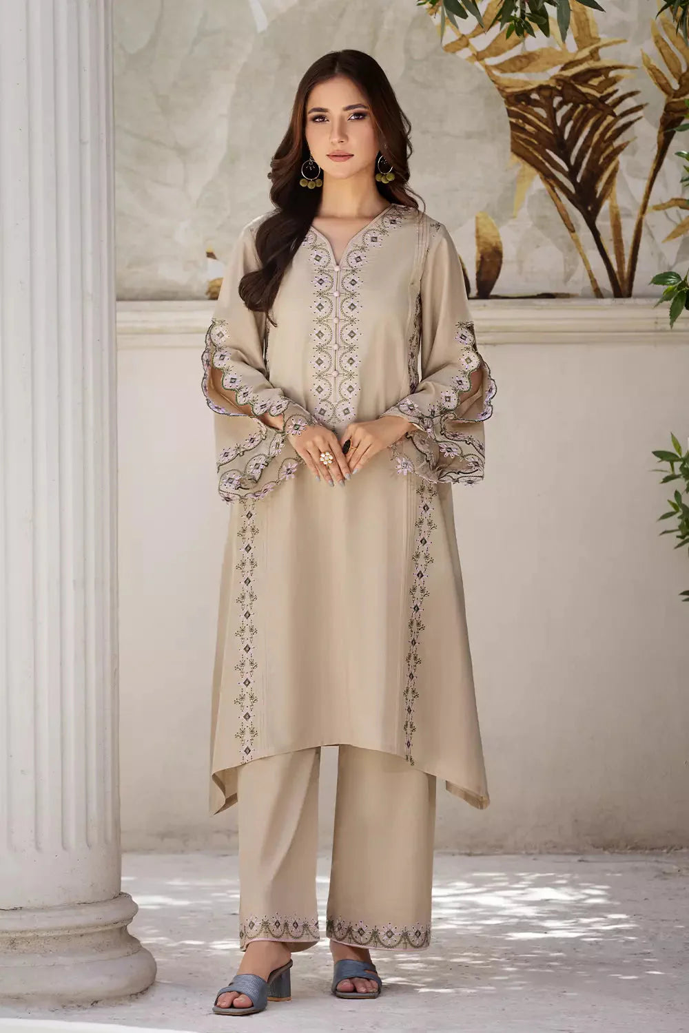 2PC Stitched Embroidered Lawn Shirt and Trouser KSTE-2681 Embroidered KHAS STORES