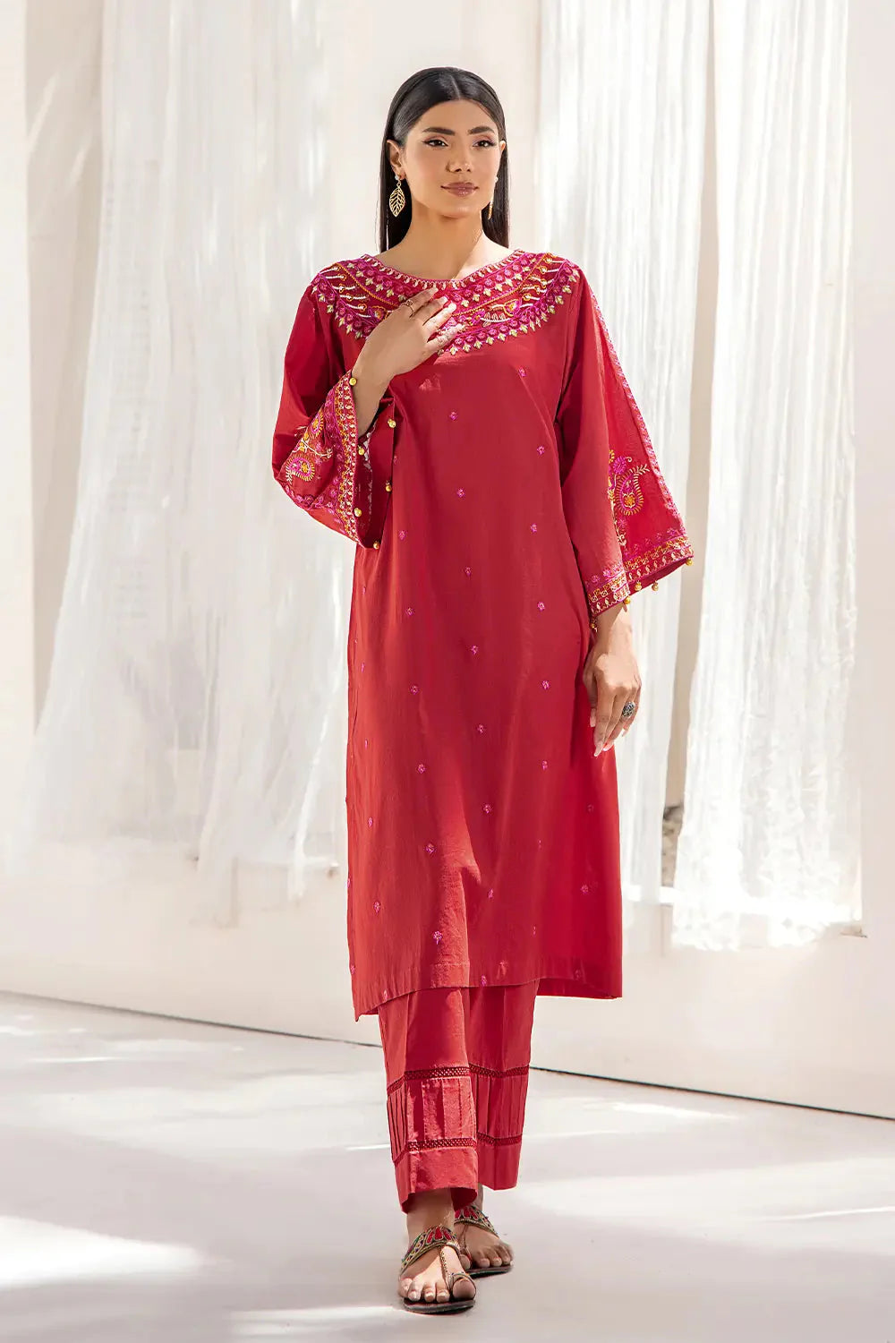 2PC Stitched Embroidered Lawn Shirt and Trouser KSTE-2698 Embroidered KHAS STORES