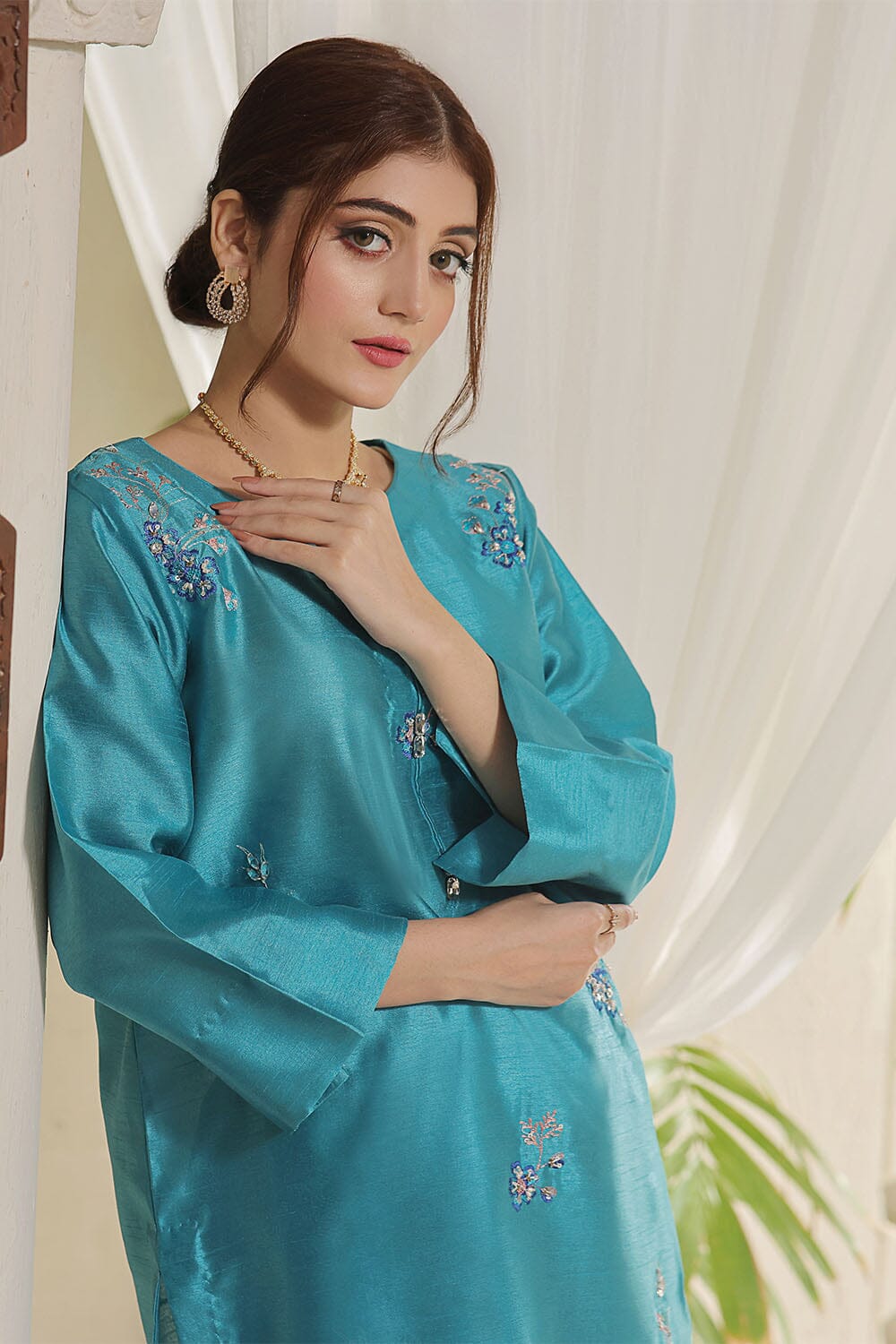 2PC Stitched Embroidered Silk Shirt & Trouser KFSE-2361 KHAS STORES