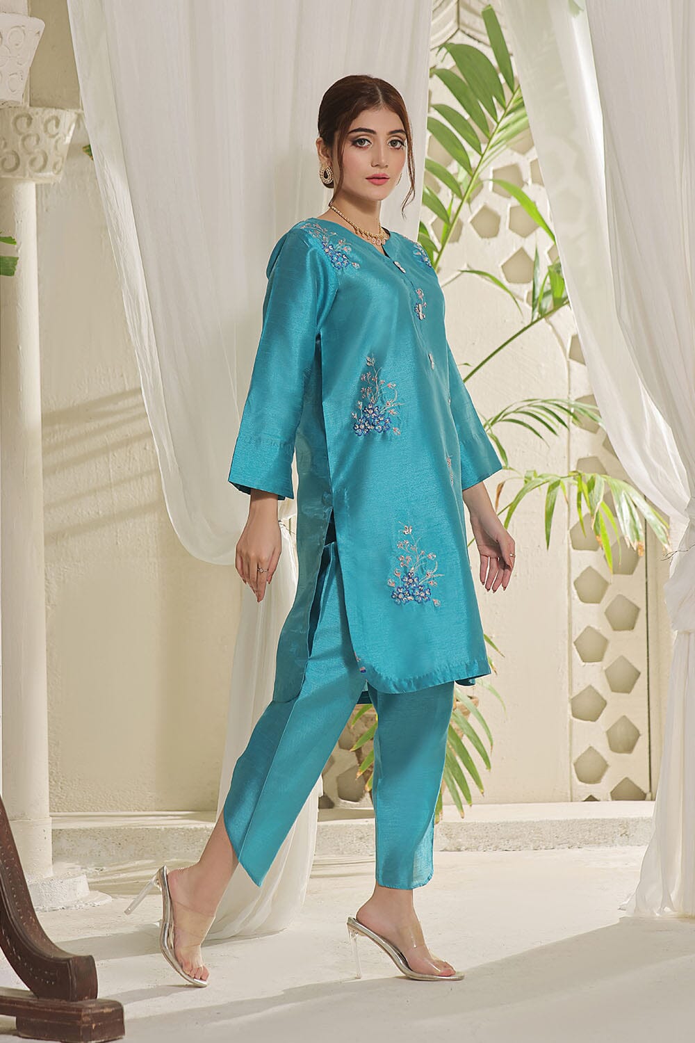 2PC Stitched Embroidered Silk Shirt & Trouser KFSE-2361 KHAS STORES