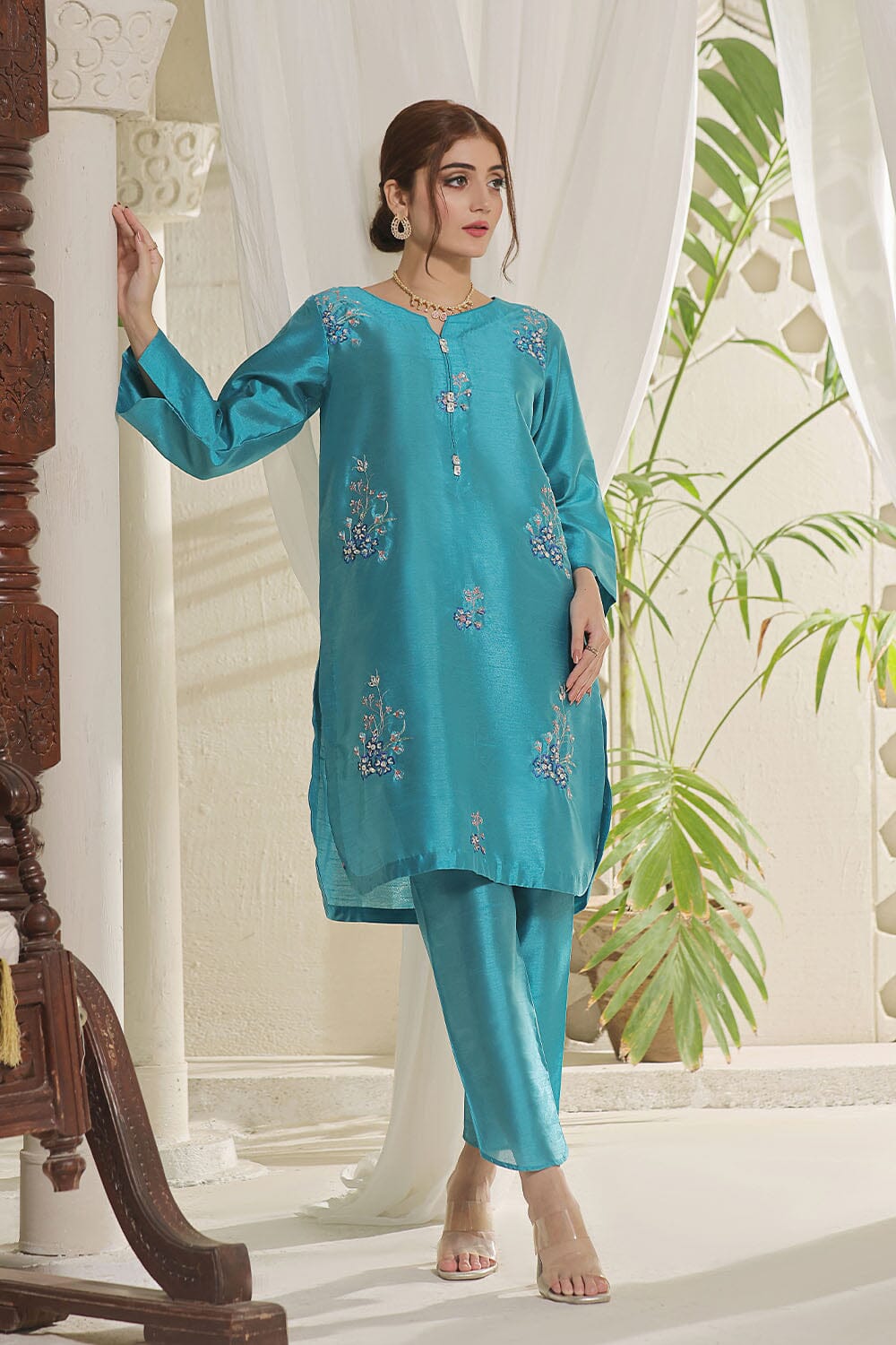 2PC Stitched Embroidered Silk Shirt & Trouser KFSE-2361 KHAS STORES