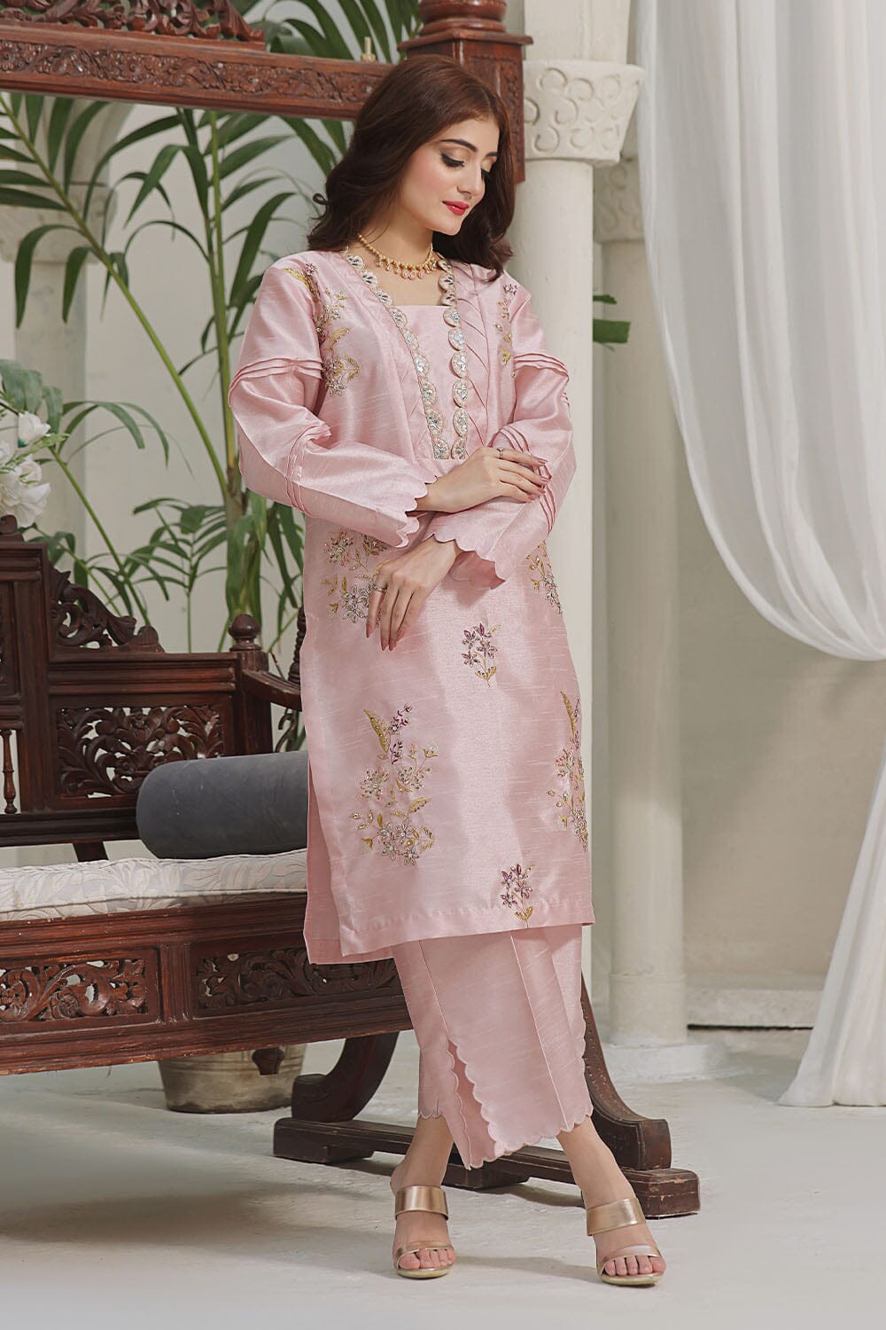 2PC Stitched Embroidered Silk Shirt & Trouser KFSE-2366 KHAS STORES