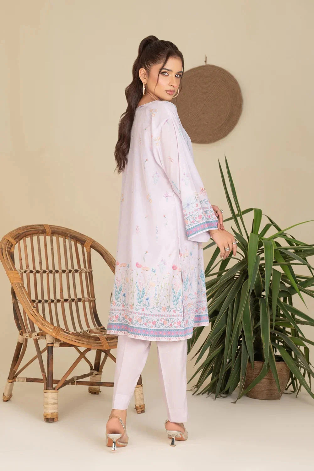2PC Stitched Printed Crepe Silk Shirt and Trouser RTW-KSTL-107 Printed KHAS STORES