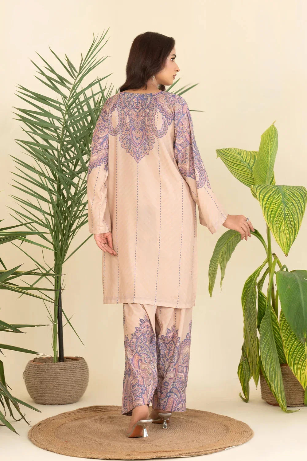 2PC Stitched Printed Crepe Silk Shirt and Trouser RTW-KSTL-208 Printed KHAS STORES