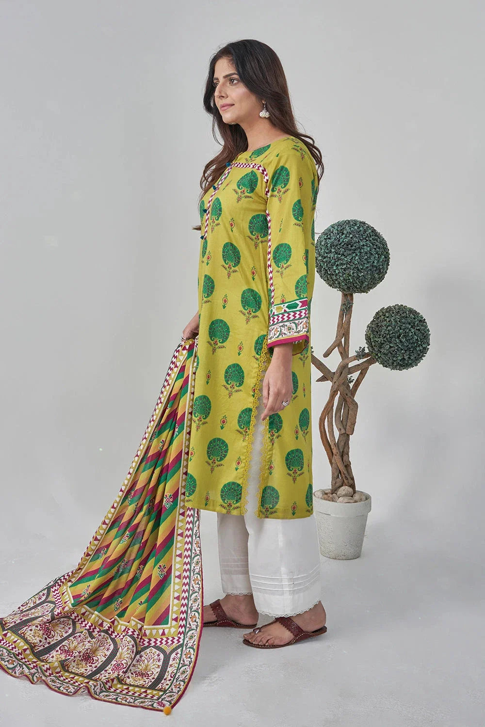 2PC Stitched Printed Lawn Shirt and Dupatta RKTW-3052 Printed KHAS STORES