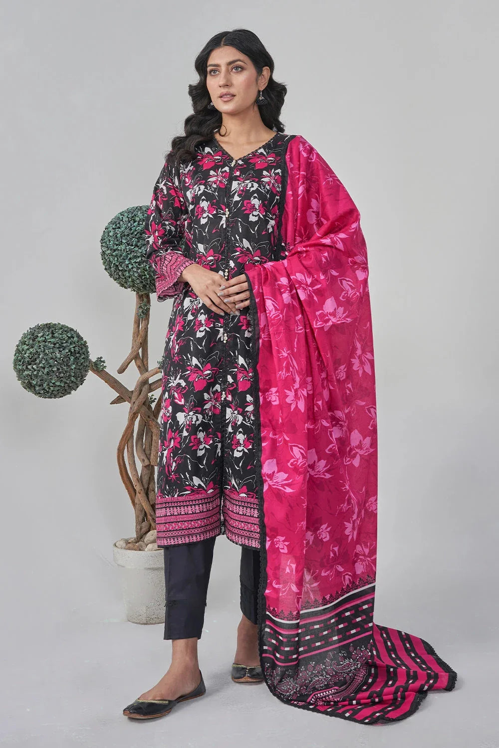 2PC Stitched Printed Lawn Shirt and Dupatta RKTW-3054 Printed KHAS STORES