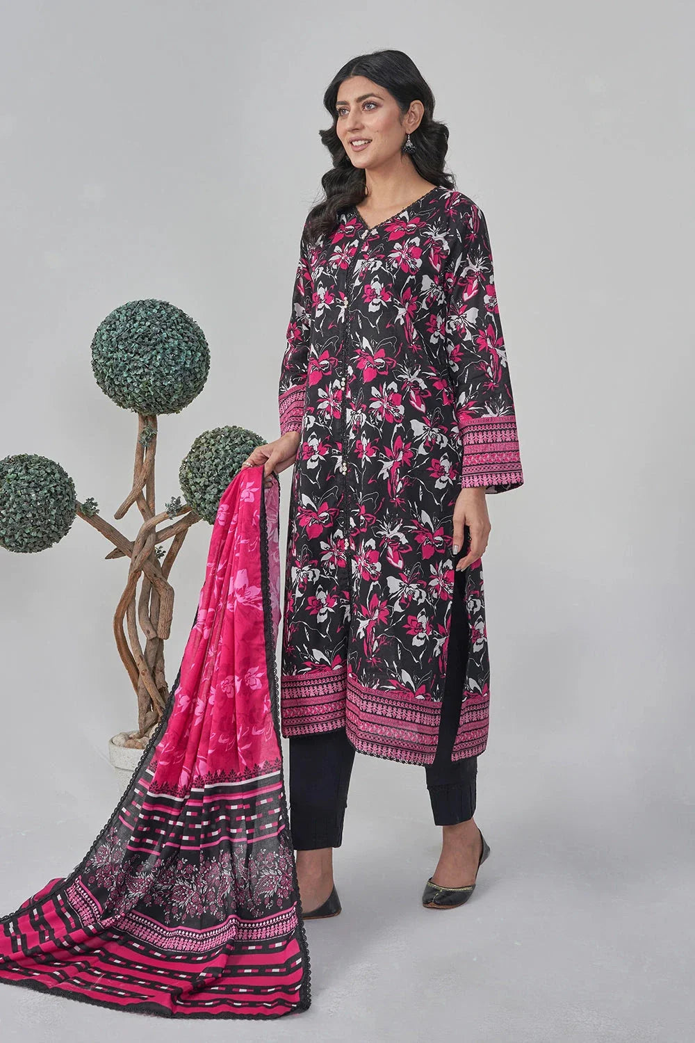 2PC Stitched Printed Lawn Shirt and Dupatta RKTW-3054 Printed KHAS STORES