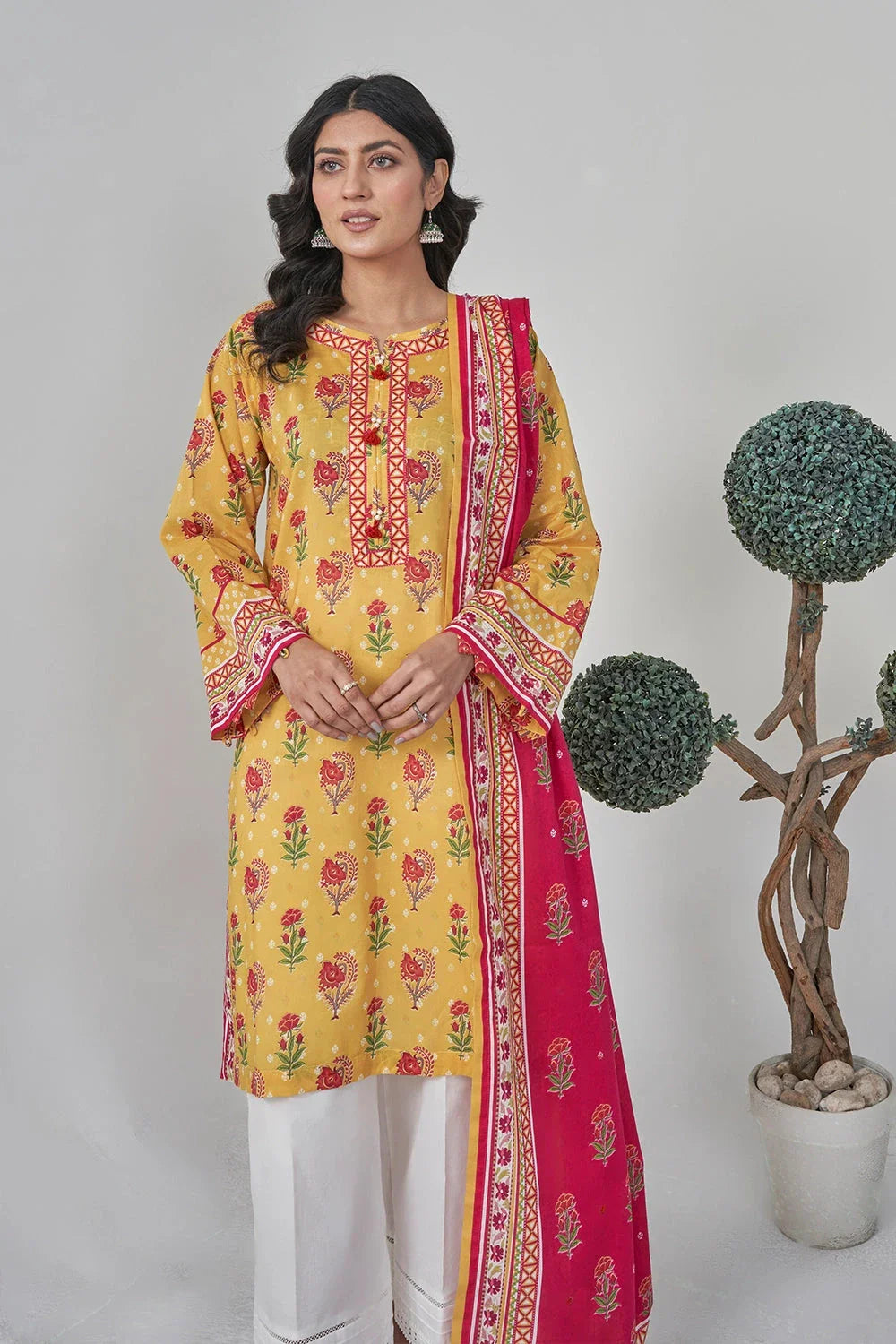 2PC Stitched Printed Lawn Shirt and Dupatta RKTW-3058 Printed KHAS STORES