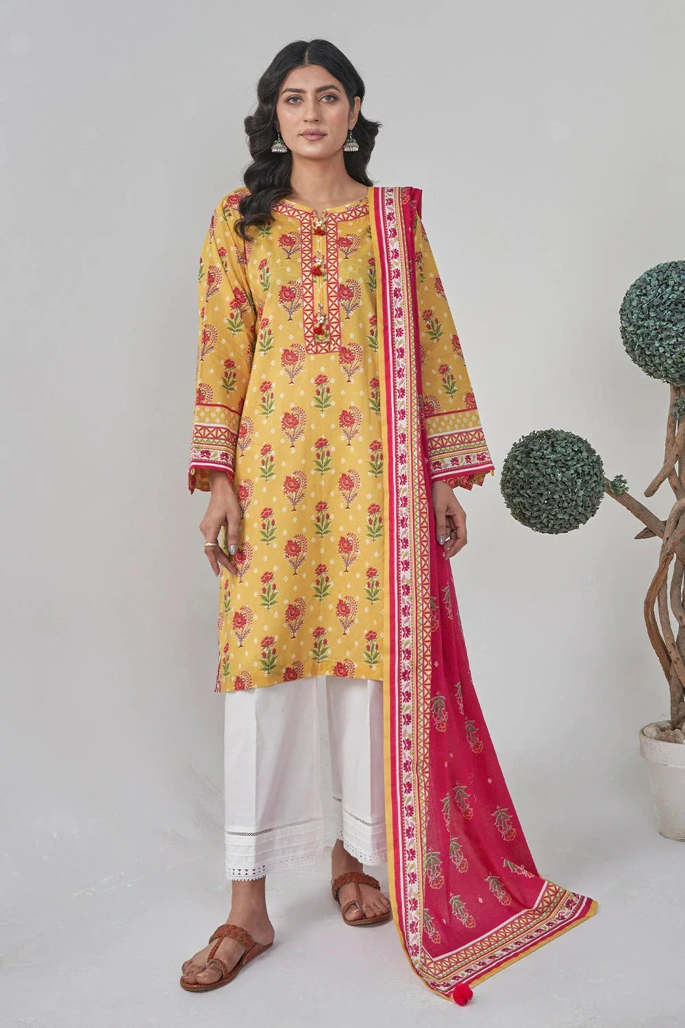 2PC Stitched Printed Lawn Shirt and Dupatta RKTW-3058 Printed KHAS STORES