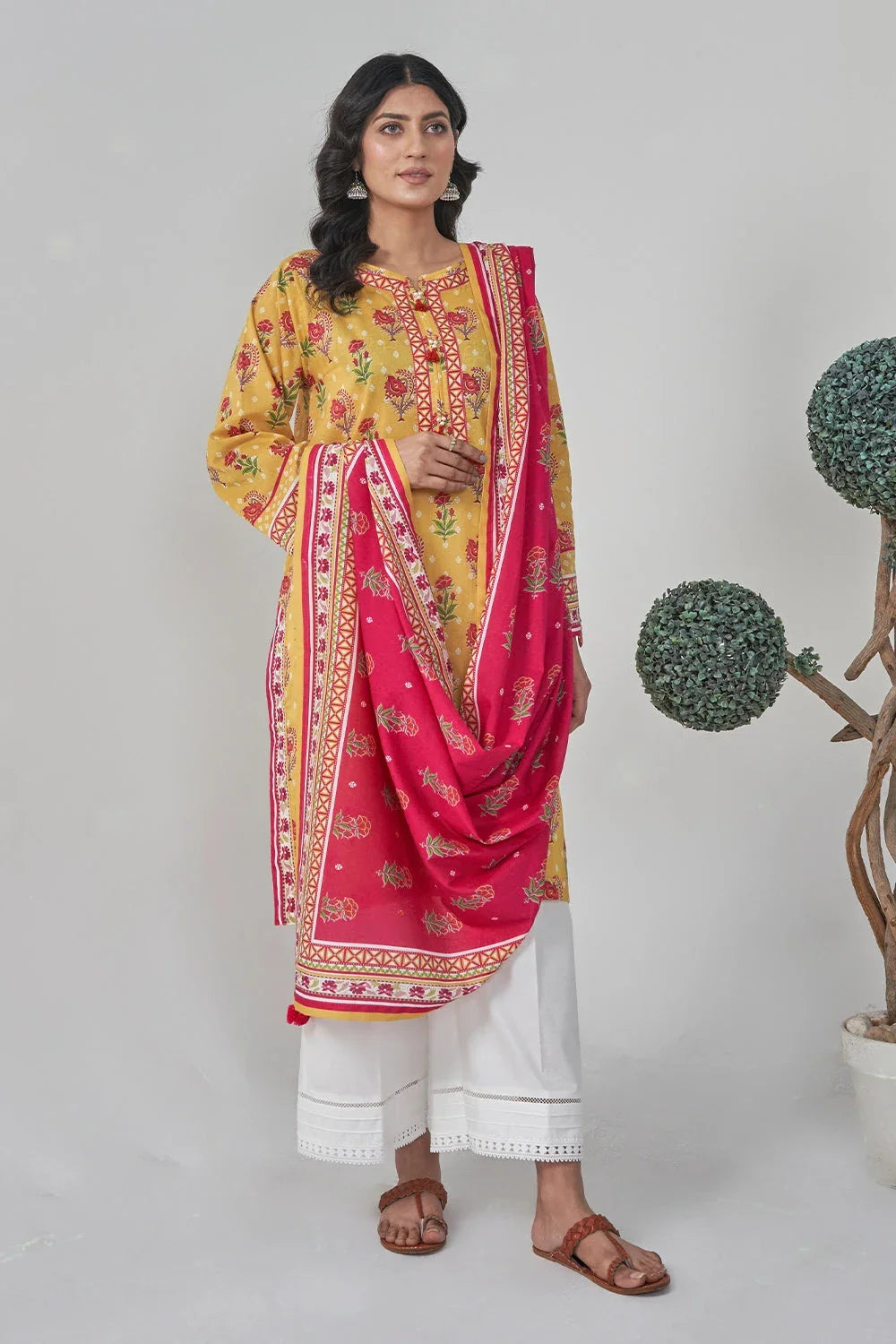 2PC Stitched Printed Lawn Shirt and Dupatta RKTW-3058 Printed KHAS STORES