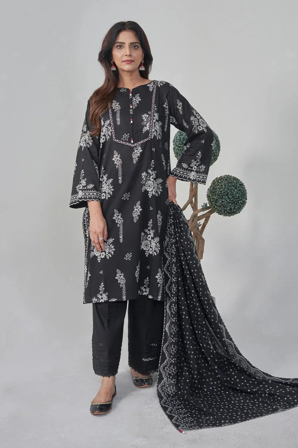 2PC Stitched Printed Lawn Shirt and Dupatta RKTW-3059 Printed KHAS STORES