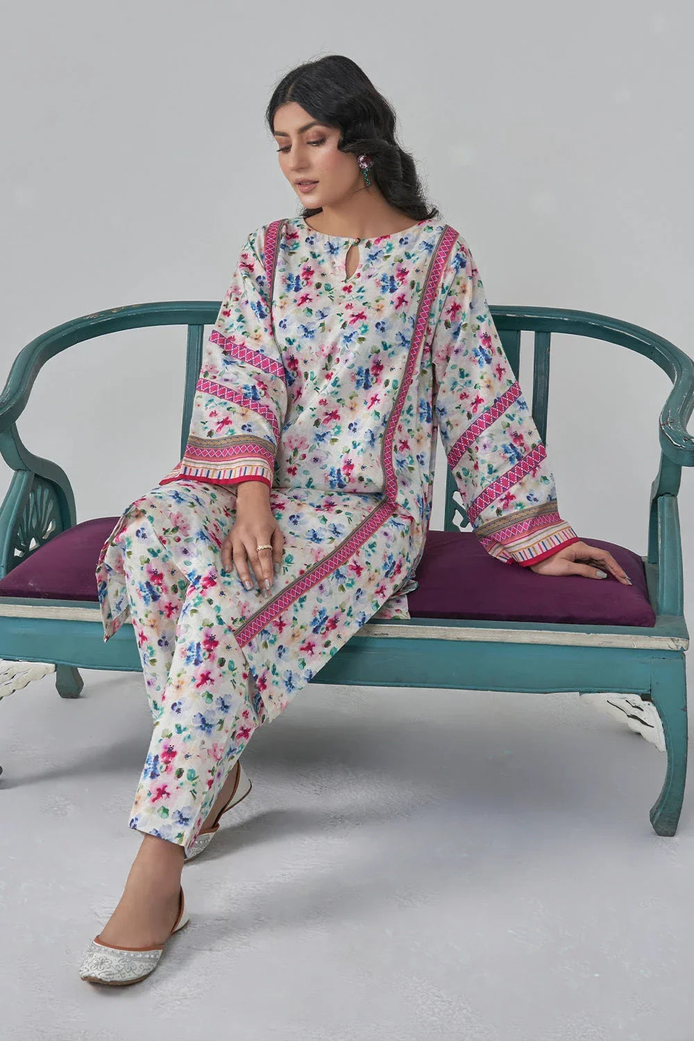 2PC Stitched Printed Lawn Shirt and Trouser RKTW-3049 Printed KHAS STORES