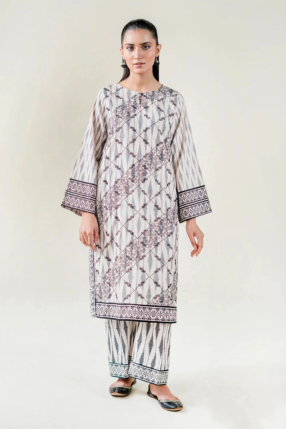 2PC Stitched Printed Lawn Shirt & Trouser | RTW-KST-3859 Embroidered KHAS STORES