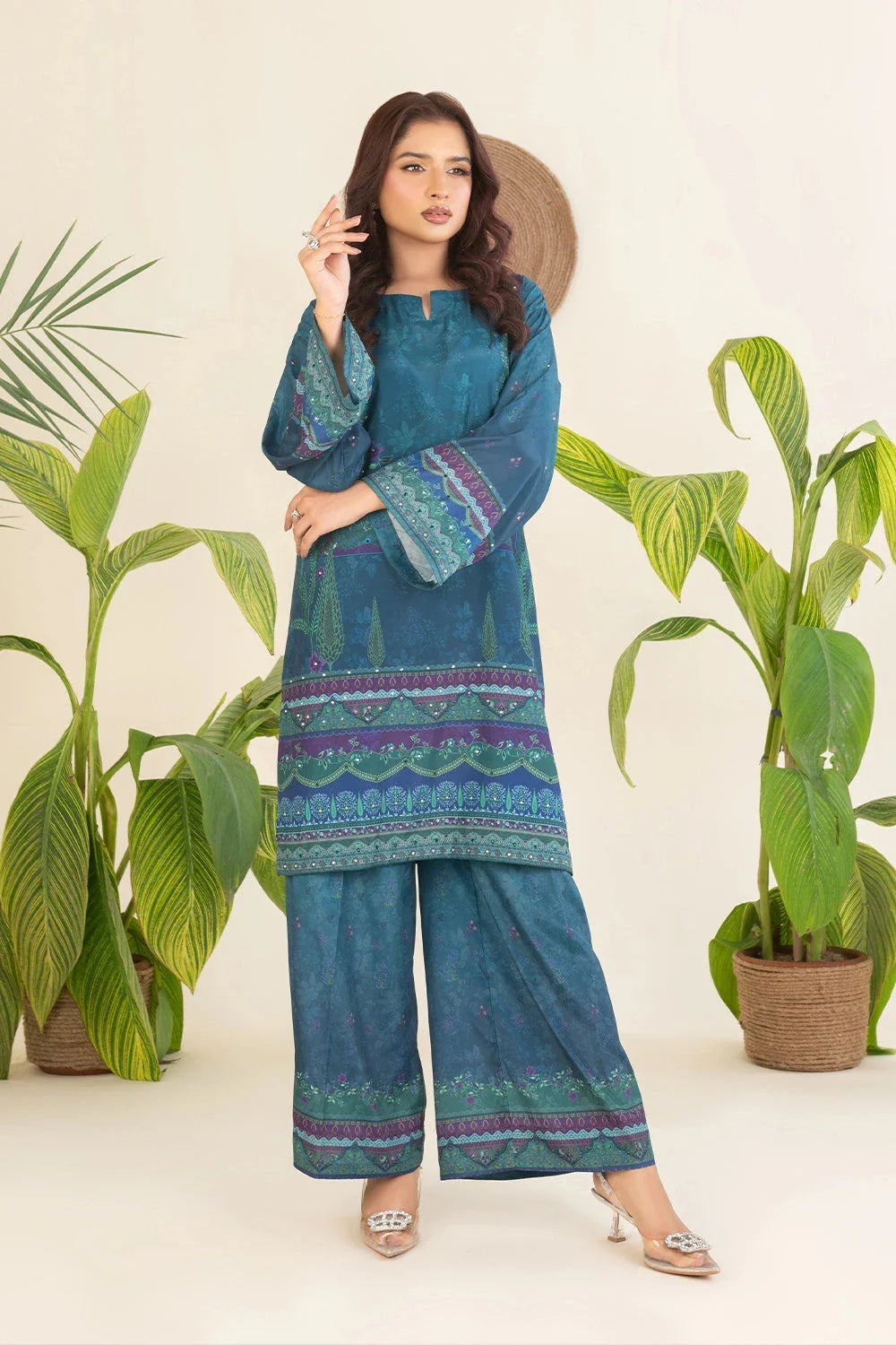 2PC Stitched Printed Silk Shirt and Trouser RTW-KSTL-102 Printed KHAS STORES