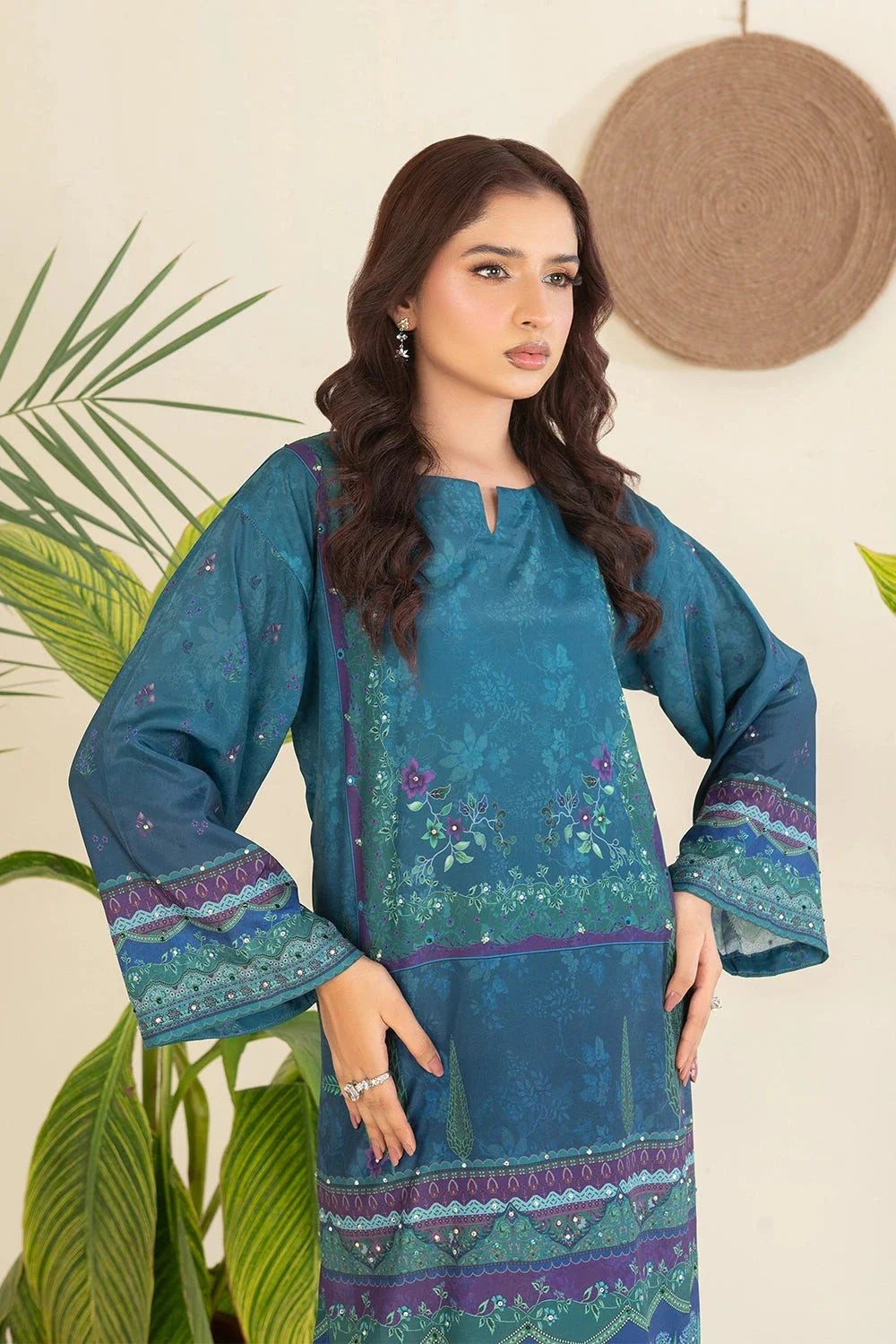 2PC Stitched Printed Silk Shirt and Trouser RTW-KSTL-102 Printed KHAS STORES