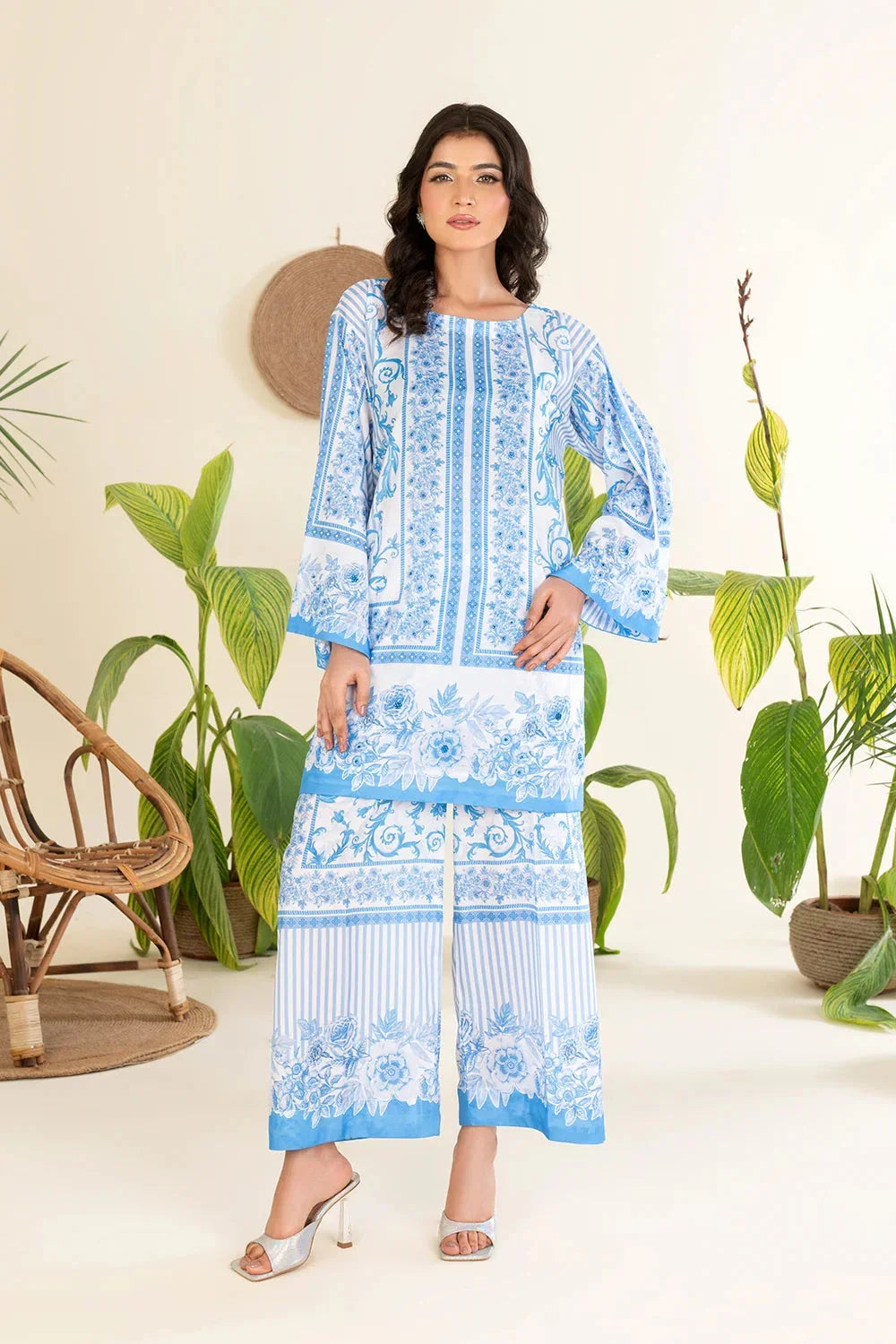 2PC Stitched Printed Silk Shirt and Trouser RTW-KSTL-207 Printed KHAS STORES