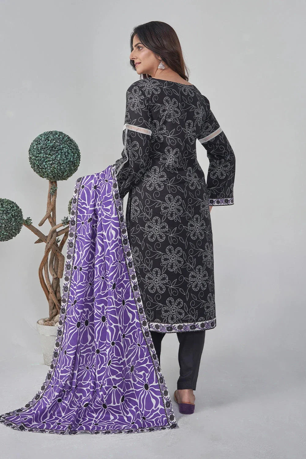 2PC Unstitched Printed Lawn Shirt and Dupatta KSD-3113 Printed KHAS STORES