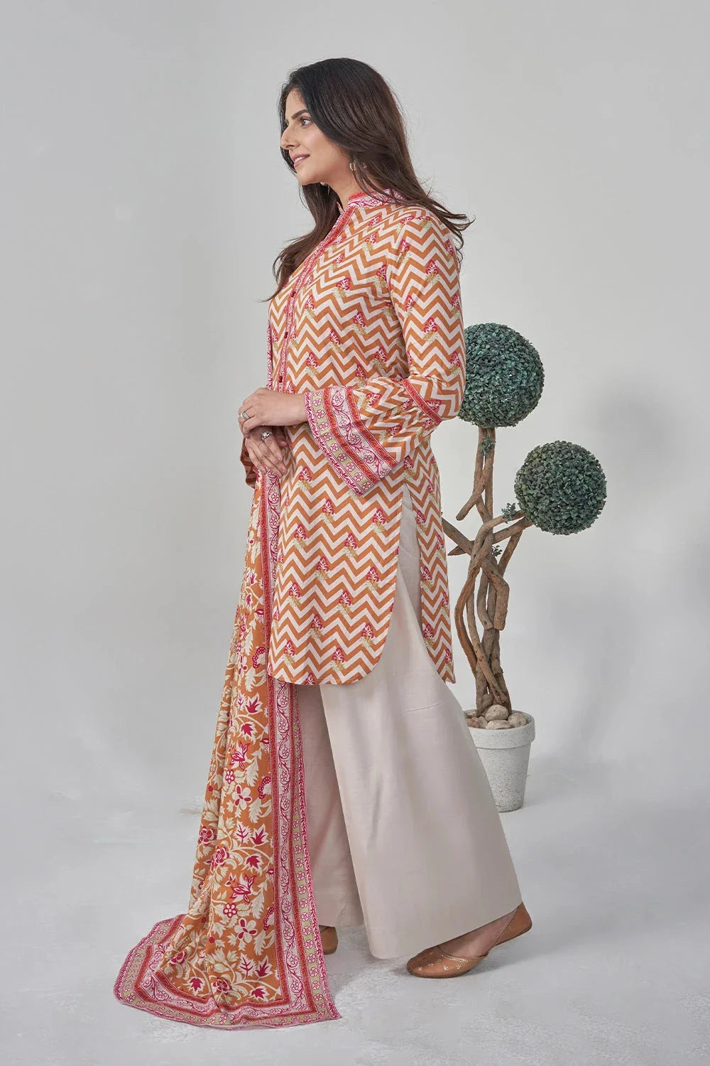 2PC Unstitched Printed Lawn Shirt and Dupatta KSD-3115 Printed KHAS STORES