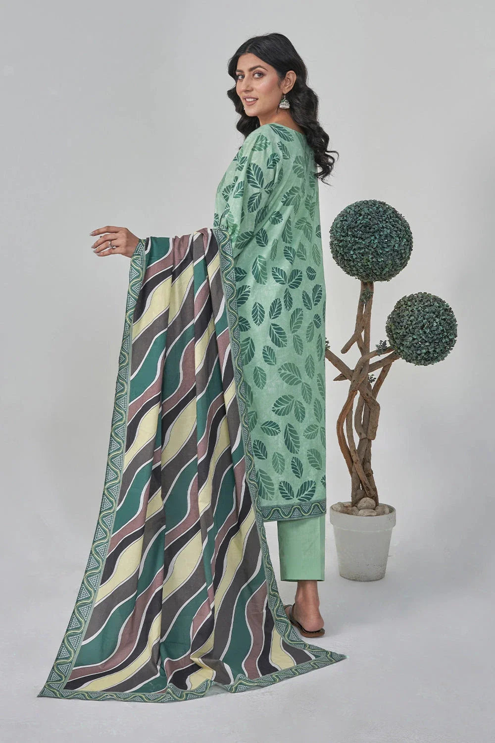 2PC Unstitched Printed Lawn Shirt and Dupatta KSD-3116 Printed KHAS STORES