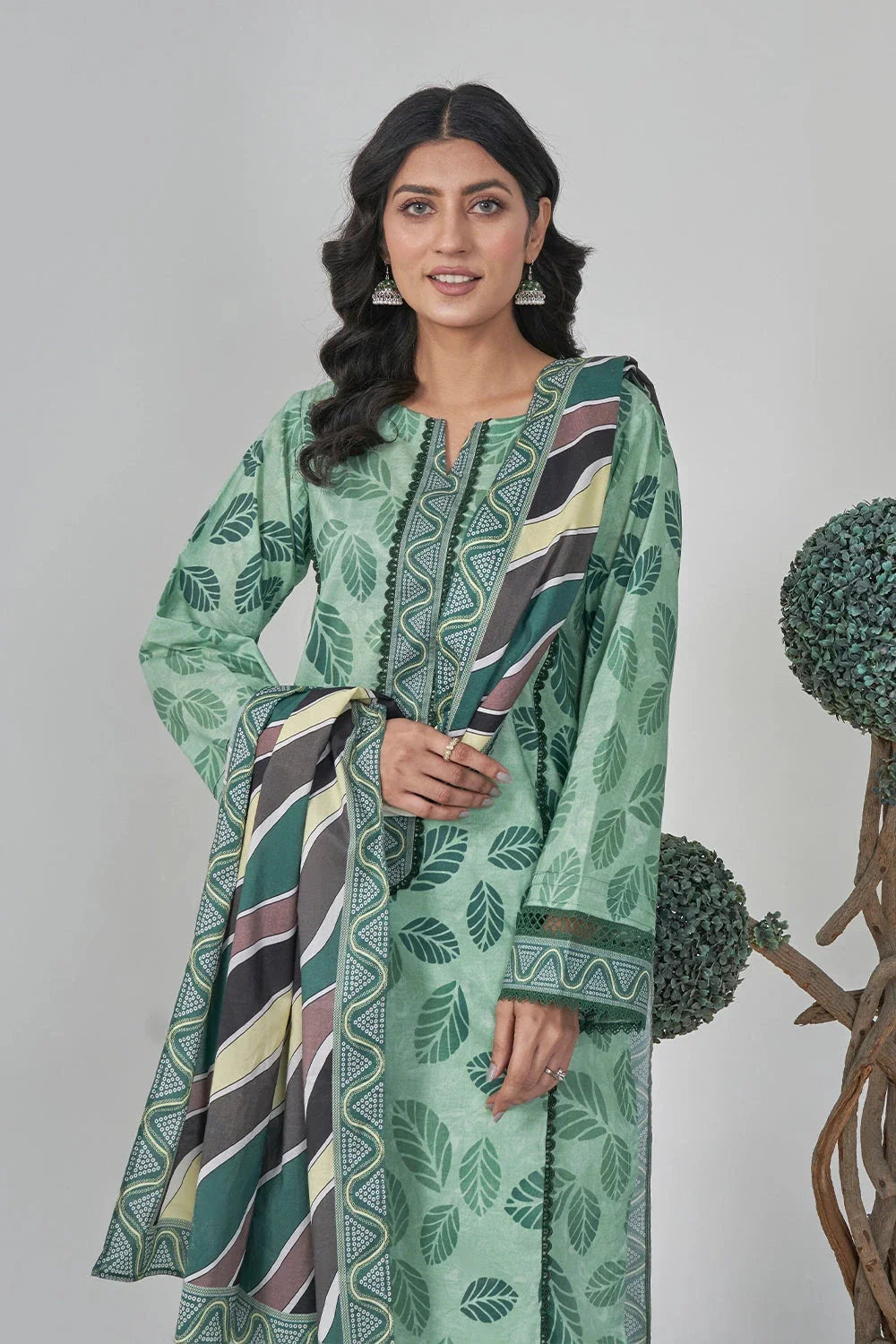 2PC Unstitched Printed Lawn Shirt and Dupatta KSD-3116 Printed KHAS STORES