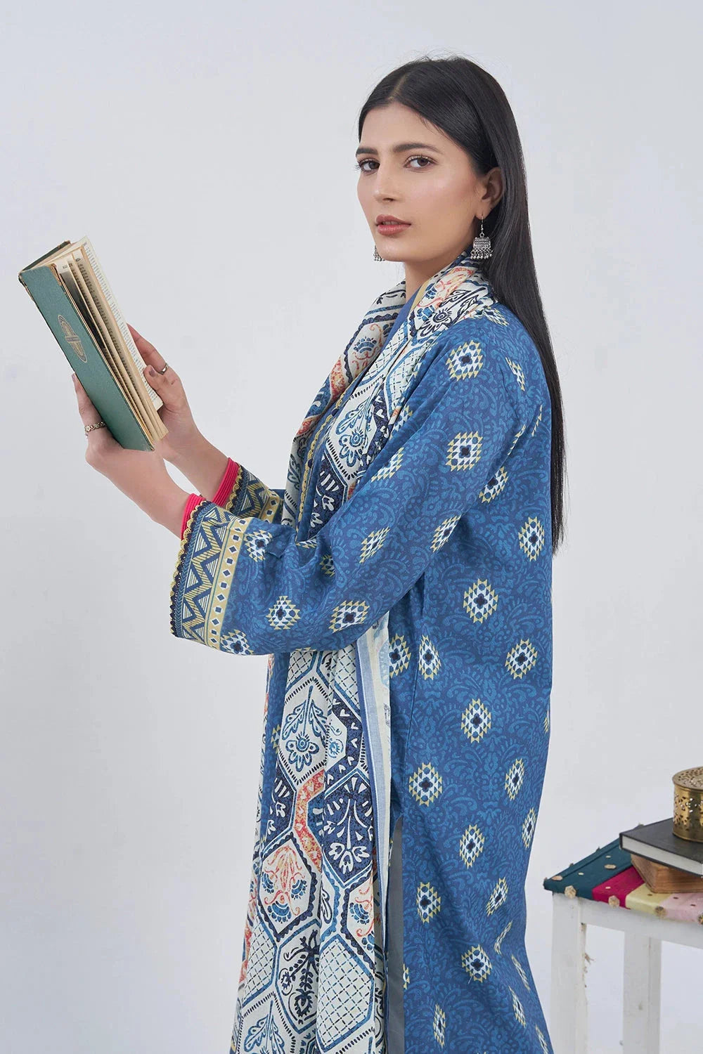 2PC Unstitched Printed Lawn Shirt and Dupatta KSD-3211 Printed KHAS STORES