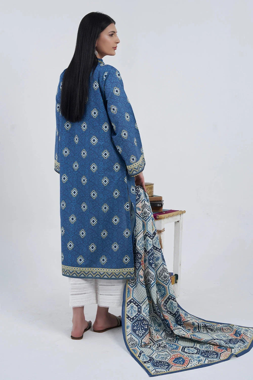 2PC Unstitched Printed Lawn Shirt and Dupatta KSD-3211 Printed KHAS STORES