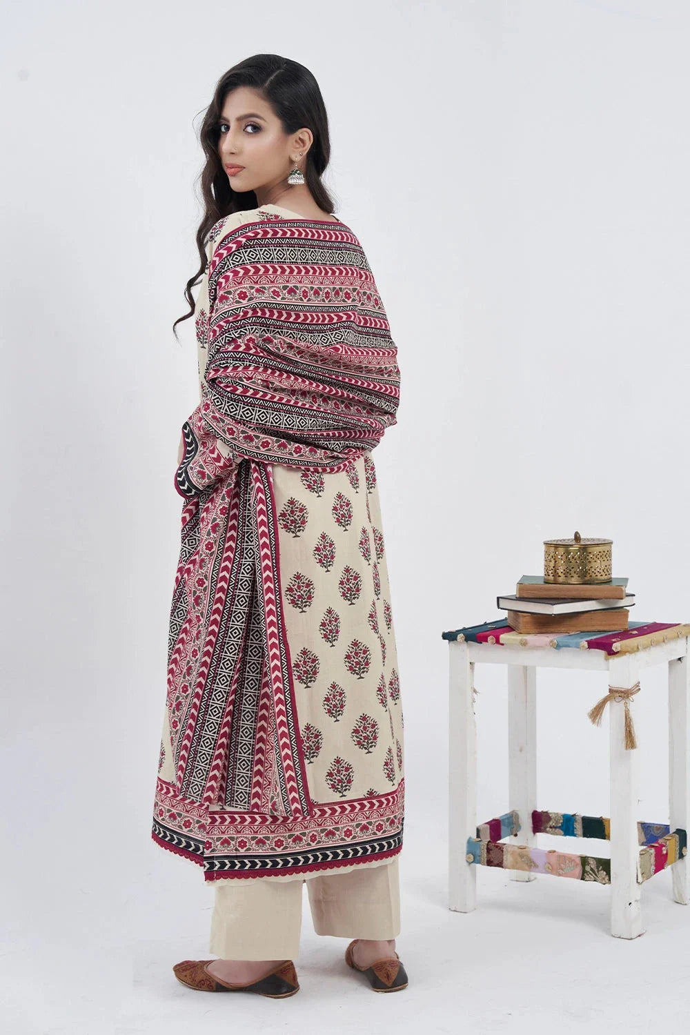 2PC Unstitched Printed Lawn Shirt and Dupatta KSD-3212 Printed KHAS STORES
