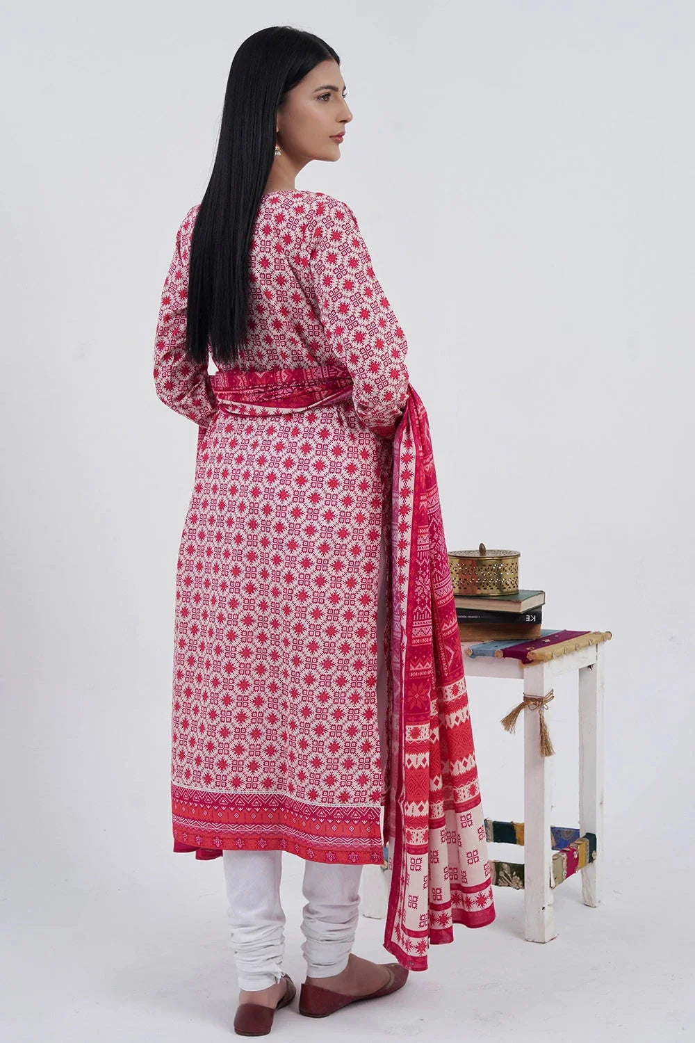 2PC Unstitched Printed Lawn Shirt and Dupatta KSD-3215 Printed KHAS STORES