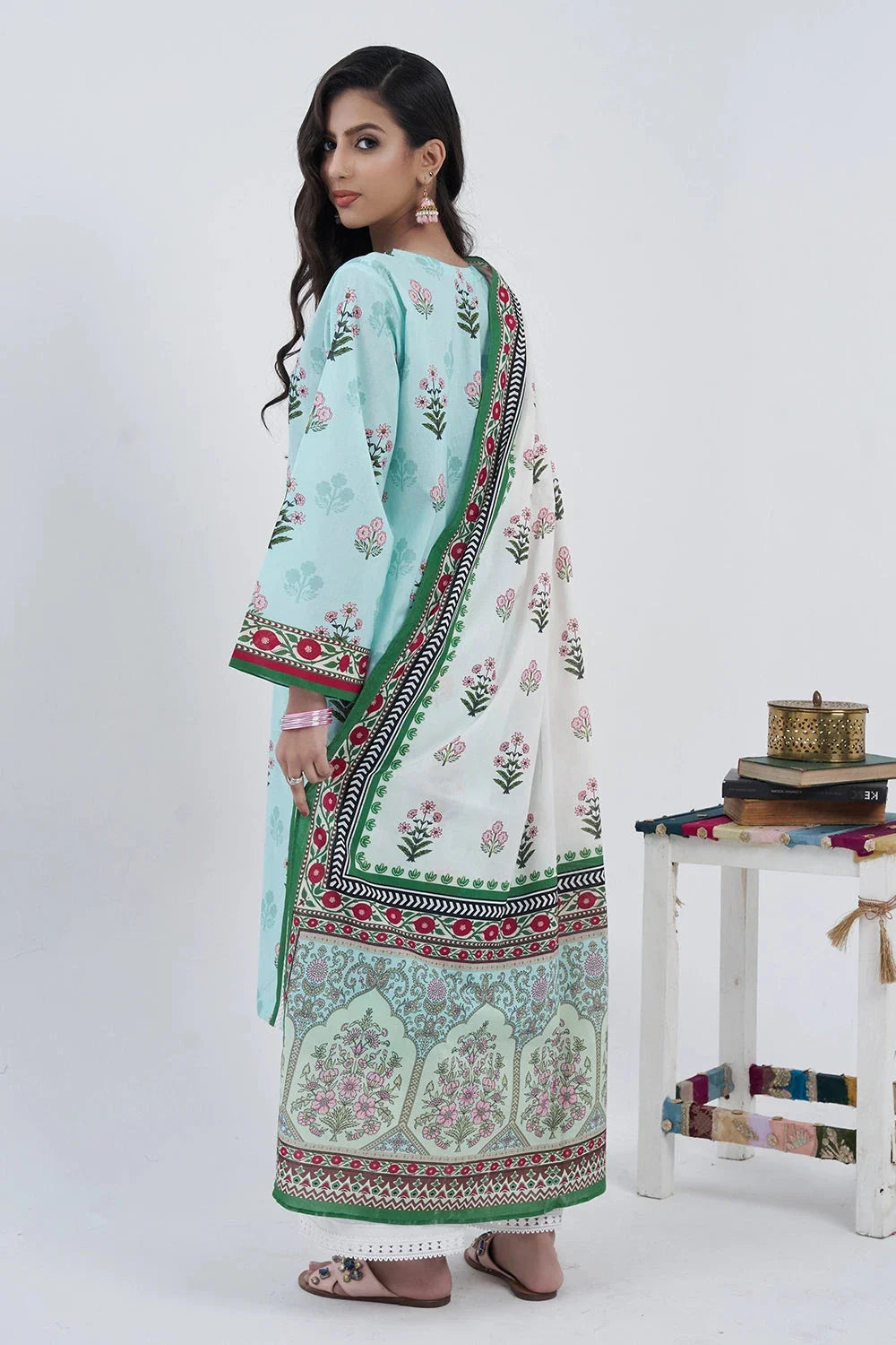 2PC Unstitched Printed Lawn Shirt and Dupatta KSD-3216 Printed KHAS STORES