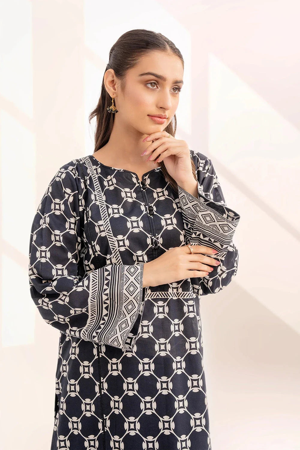 2PC Unstitched Printed Lawn Shirt and Dupatta KSD-3225 Printed KHAS STORES